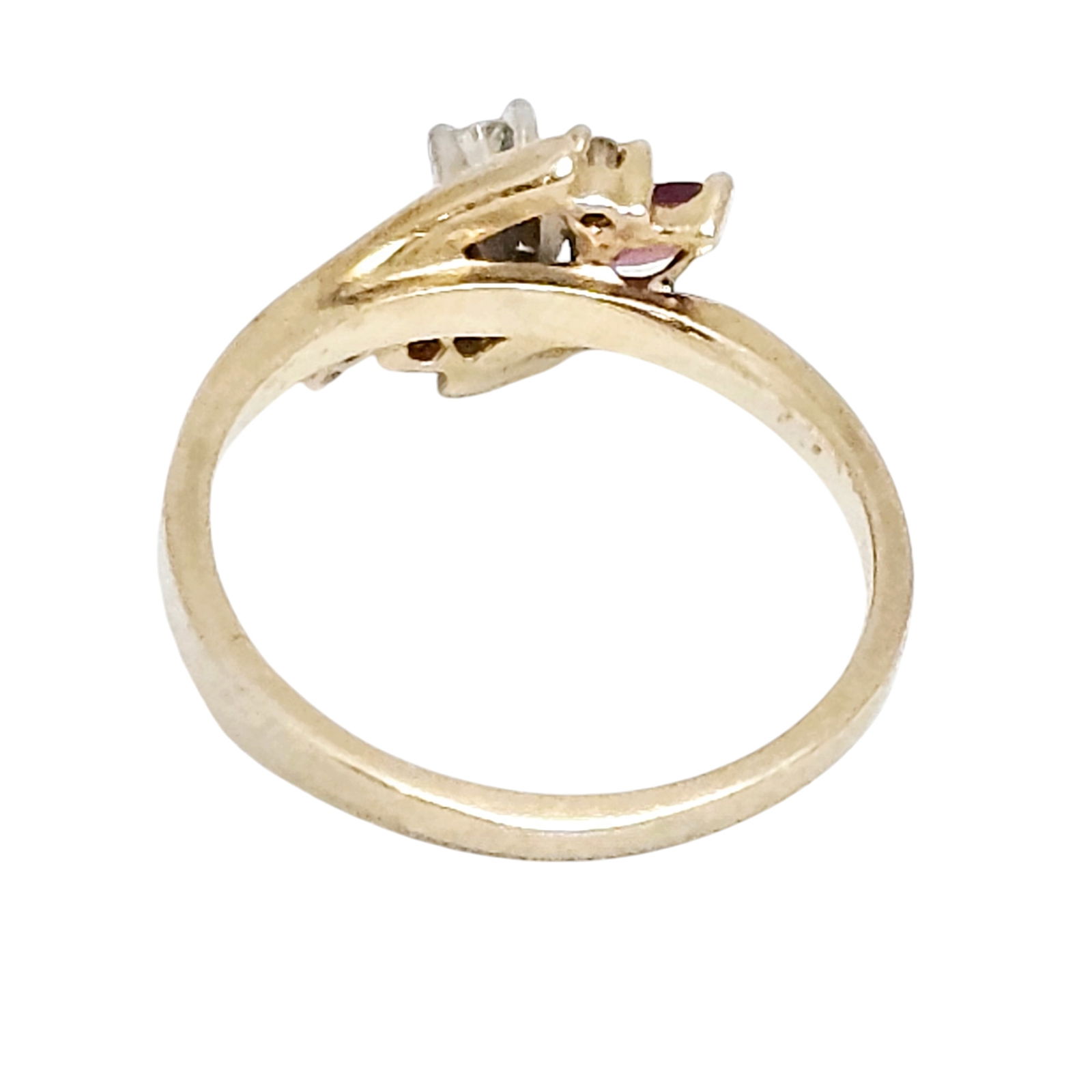Diamond, Ruby, 14k Yellow Gold Ring - 4