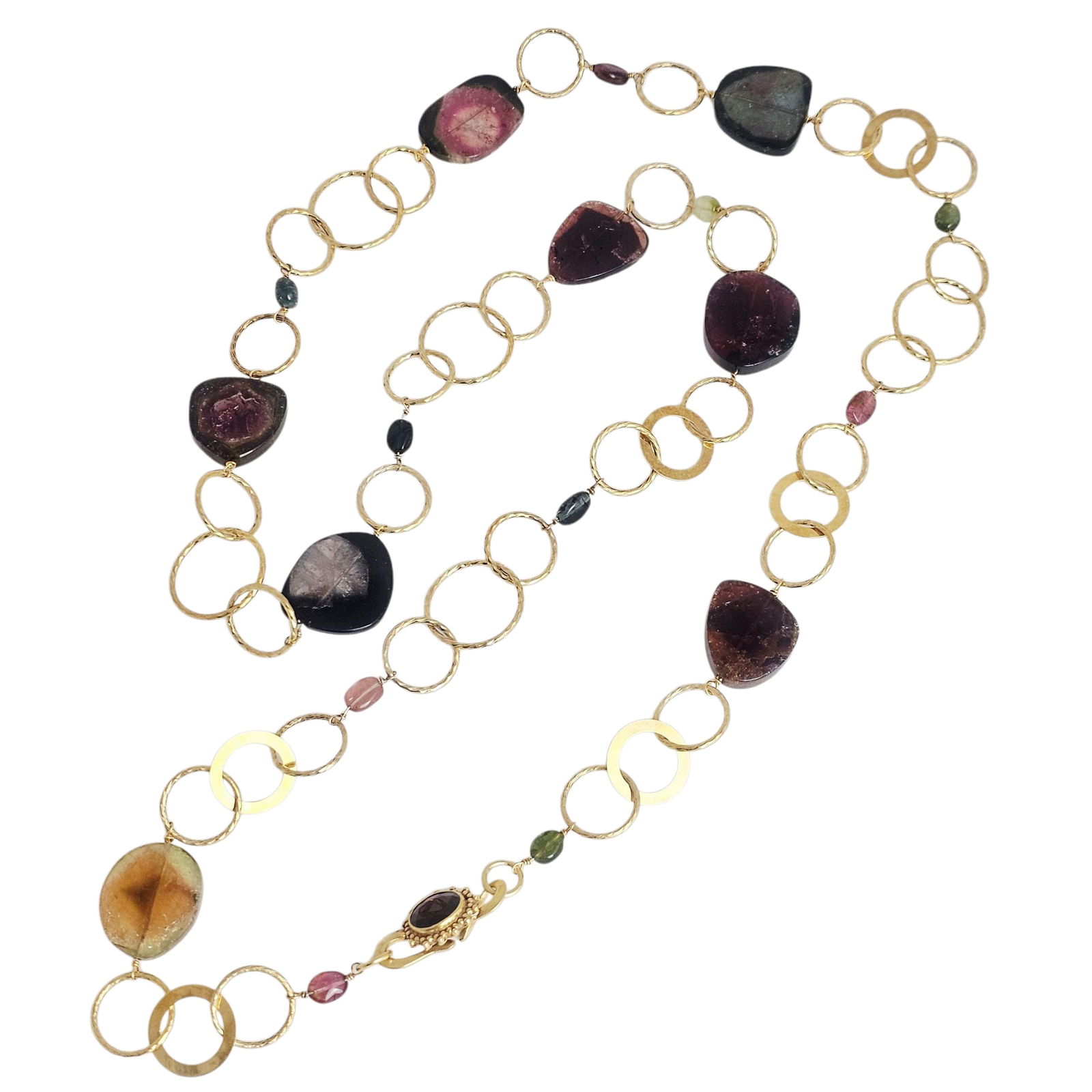 Tourmaline, Garnet, Vermeil Necklace (1 of 7)