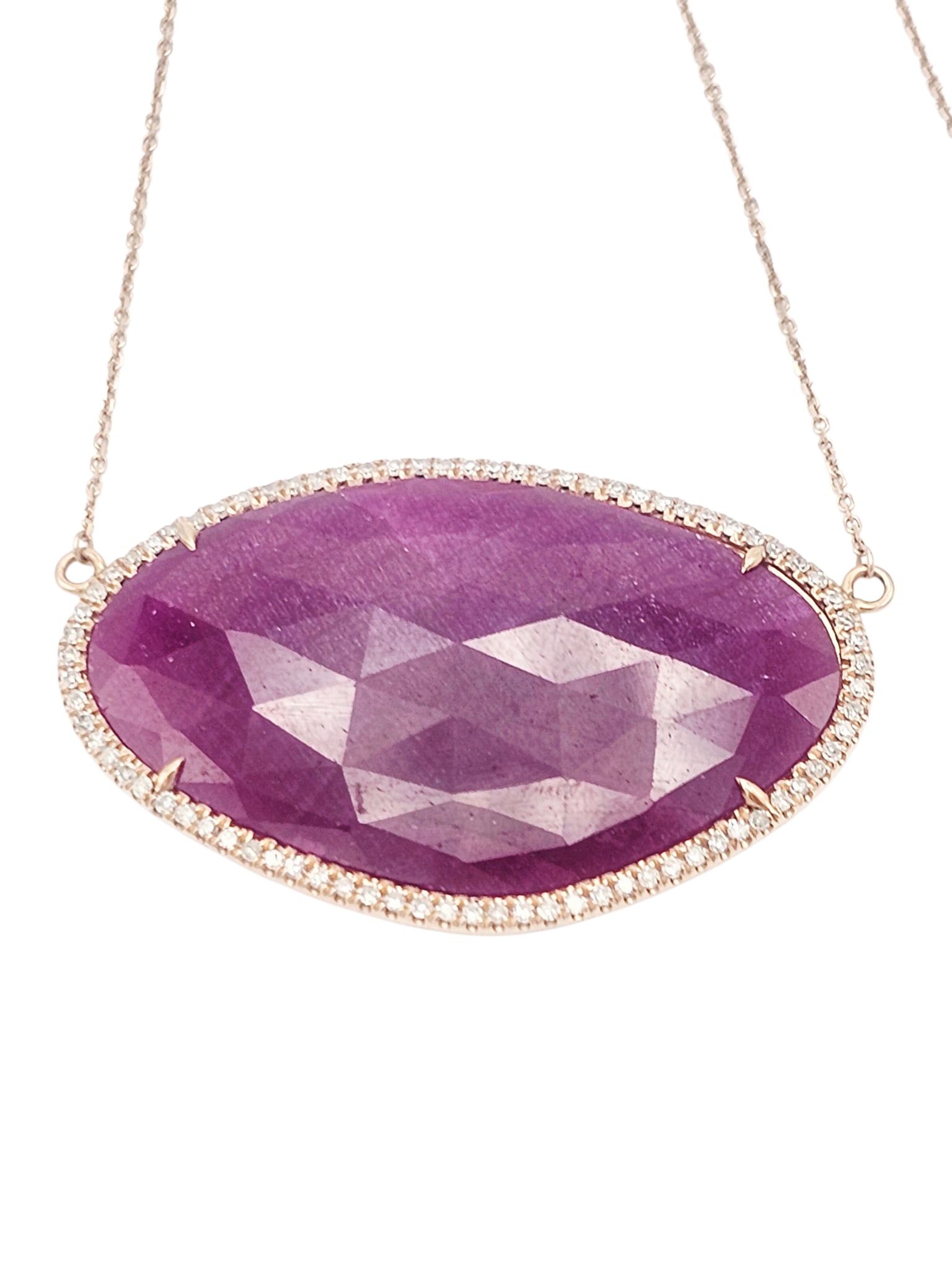 Ruby, Diamond, 14k Rose Gold Necklace - 2