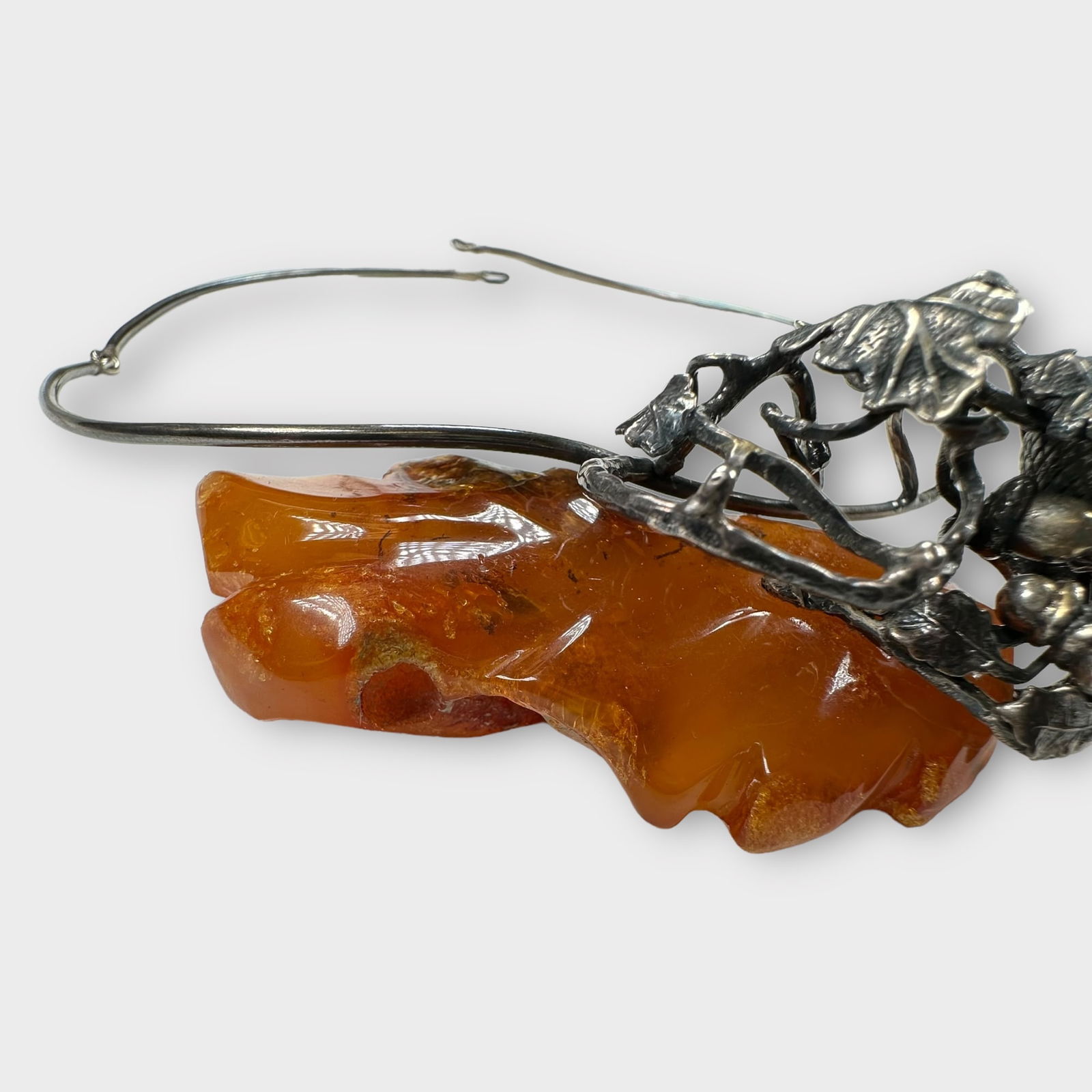 Amber, Sterling Silver Necklace - 3