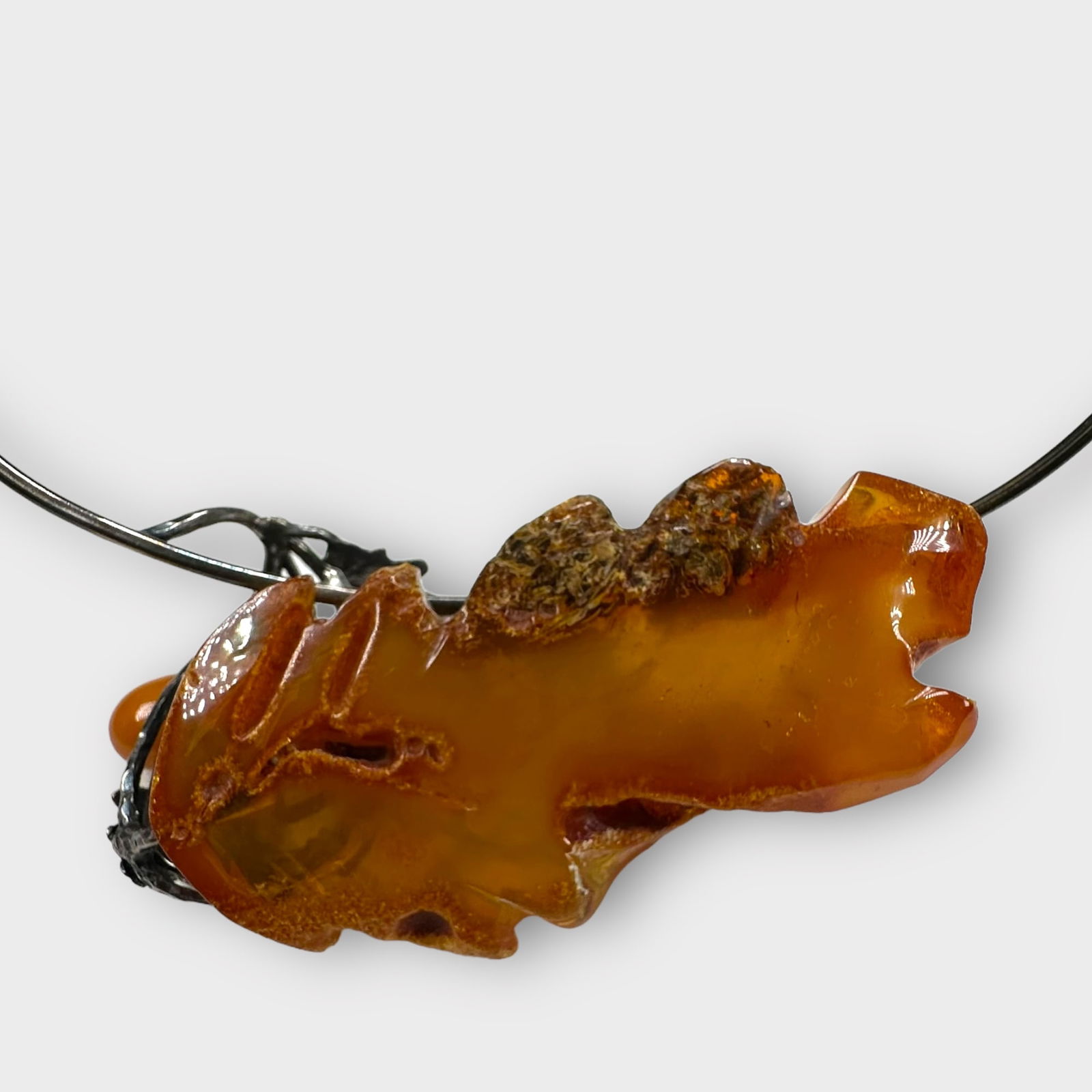 Amber, Sterling Silver Necklace - 4
