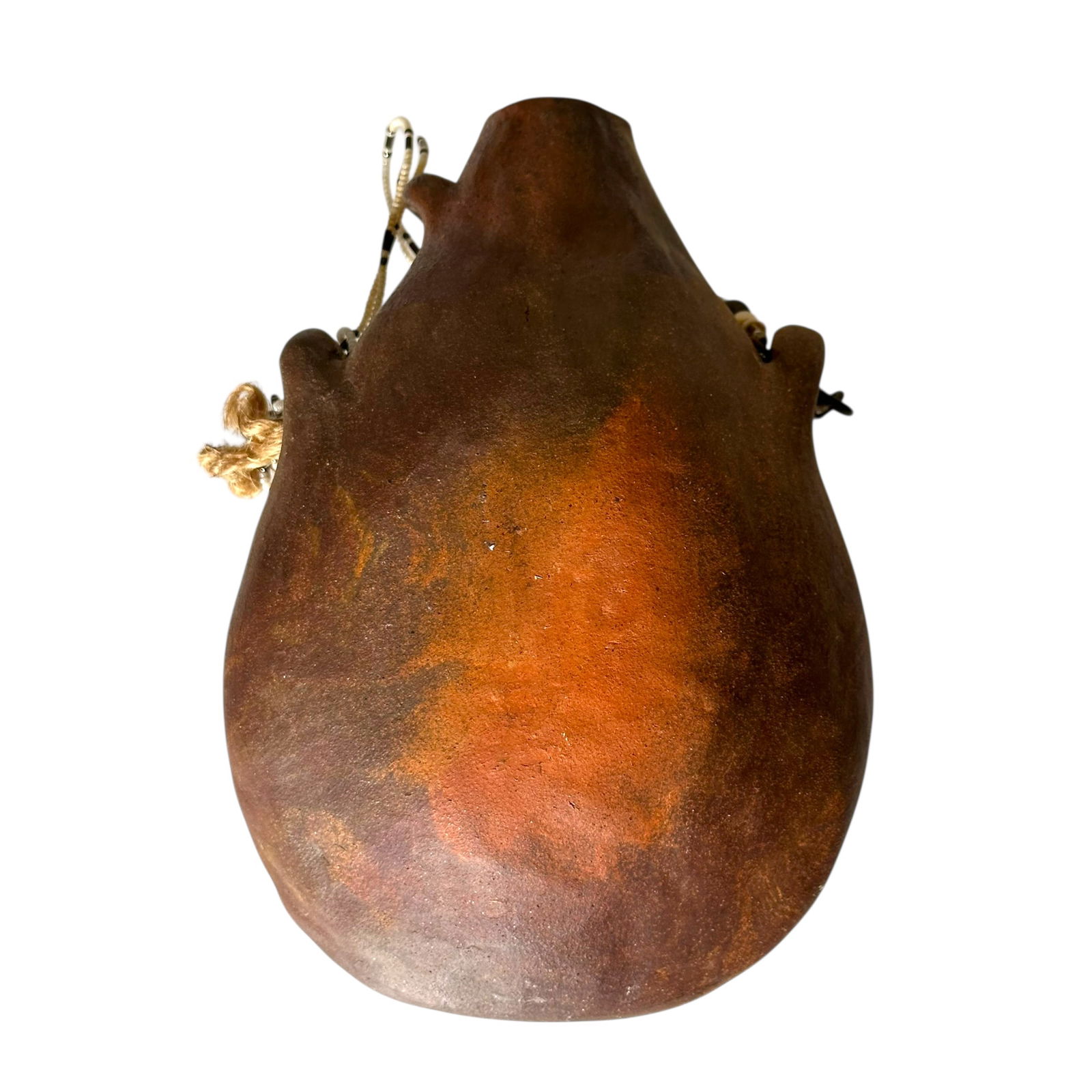 Organic Form Clay Vessel with Beadwork - 5