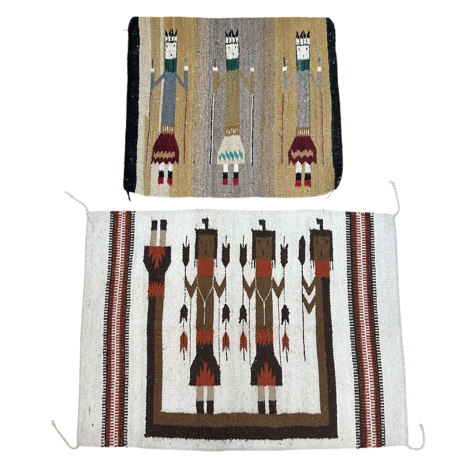 (Lot of) 2 Southwestern Blankets: (Lot of) 2 vintage Southwestern blankets/rugs, largest measuring 42 in x 30 in. Condition is good.