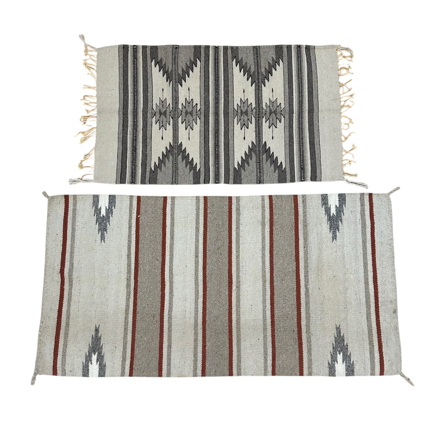 (Lot of) 2 Southwestern Blankets: (Lot of) 2 vintage Southwestern blankets, largest measuring 60 in x 32 in. Condition is good.