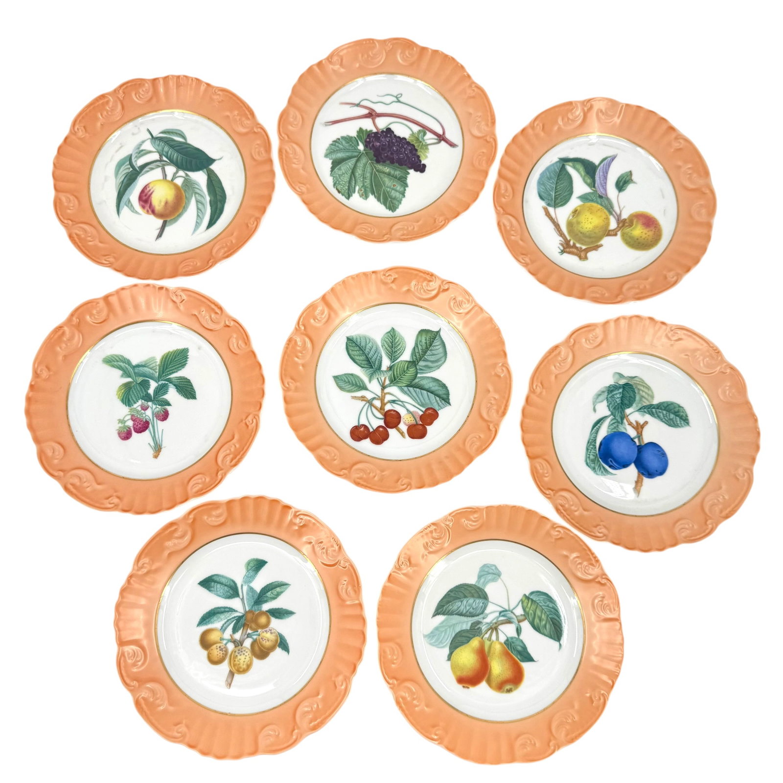 (Lot of) 8 Mottahedeh "Summer Fruit" Porcelain Plates (1 of 5)