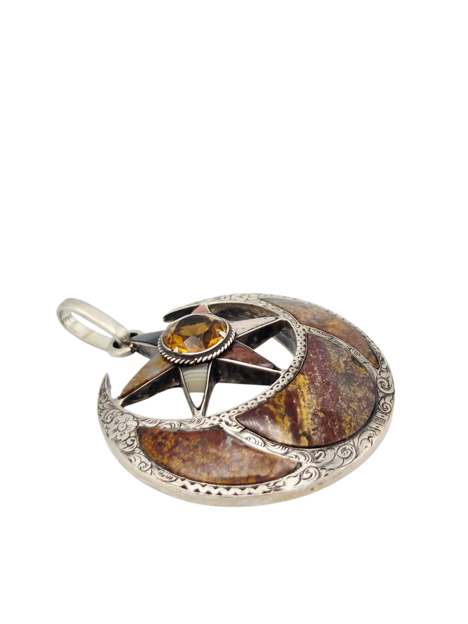 Victorian Scottish Agate Silver Pendant - 2