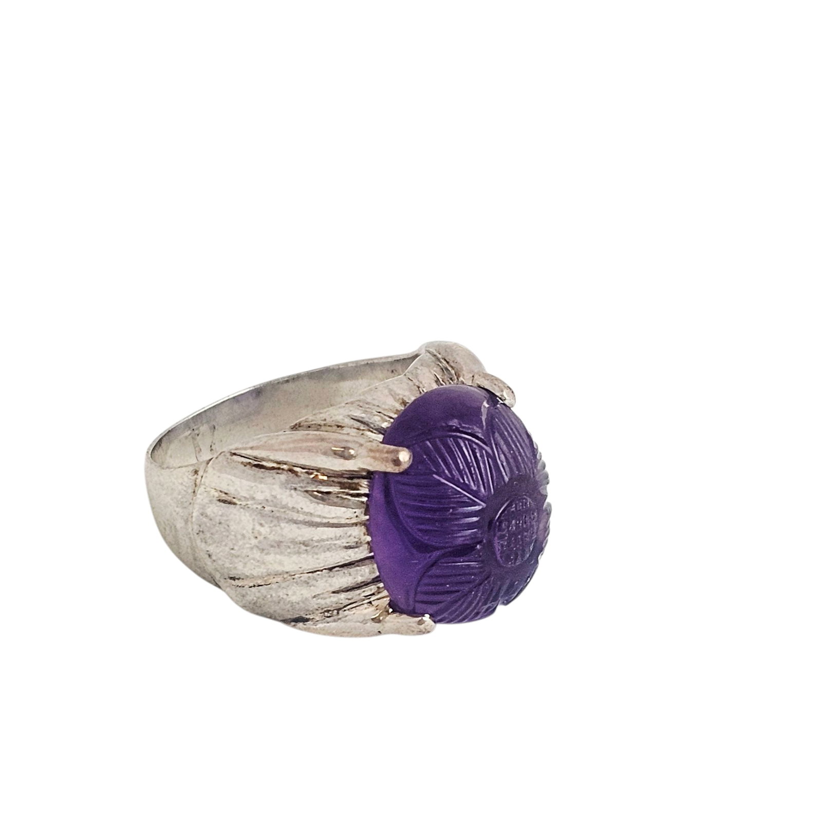 Gent's Amethyst, Sterling Silver Ring - 2