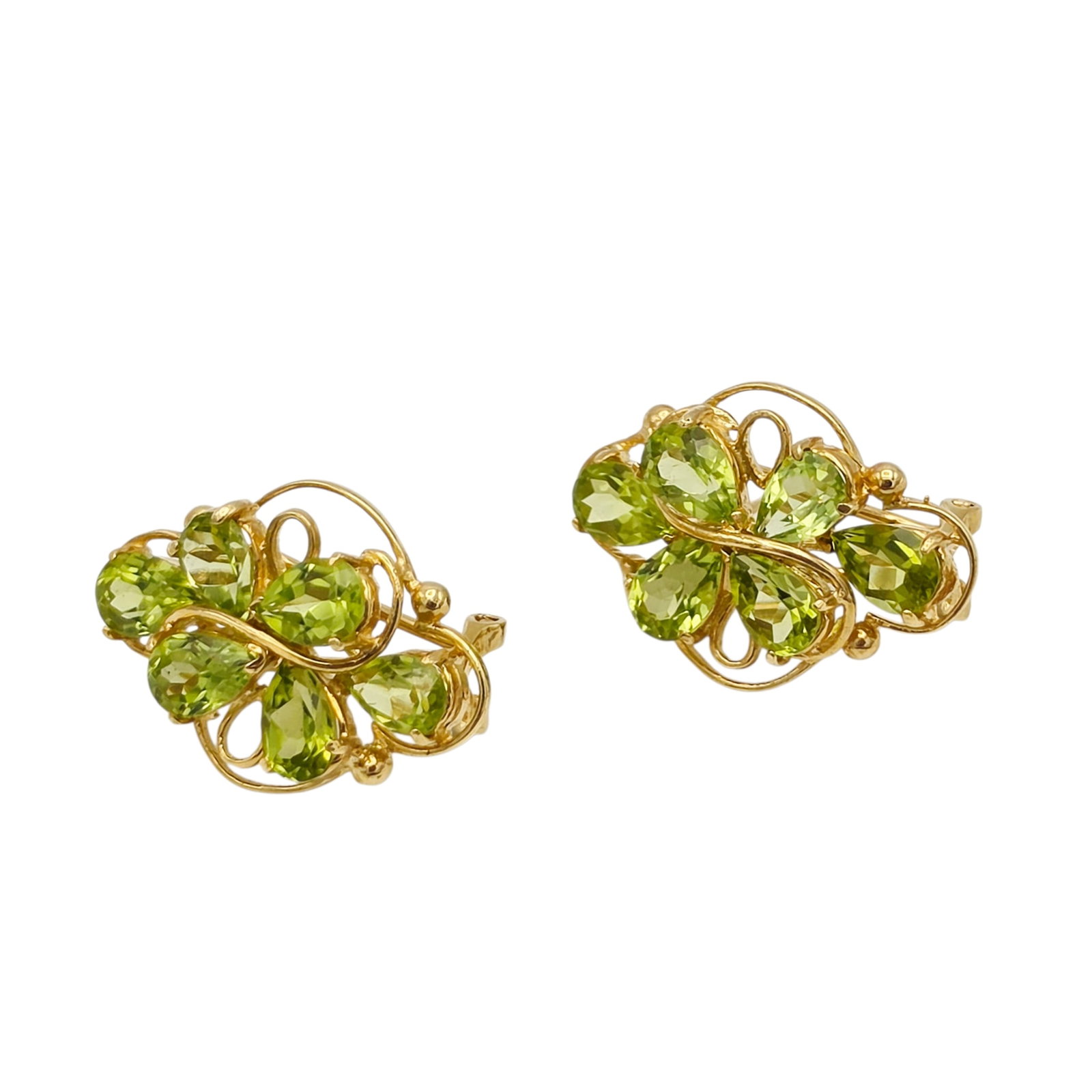 Pair of Peridot, 14k Yellow Gold Earrings (1 of 5)