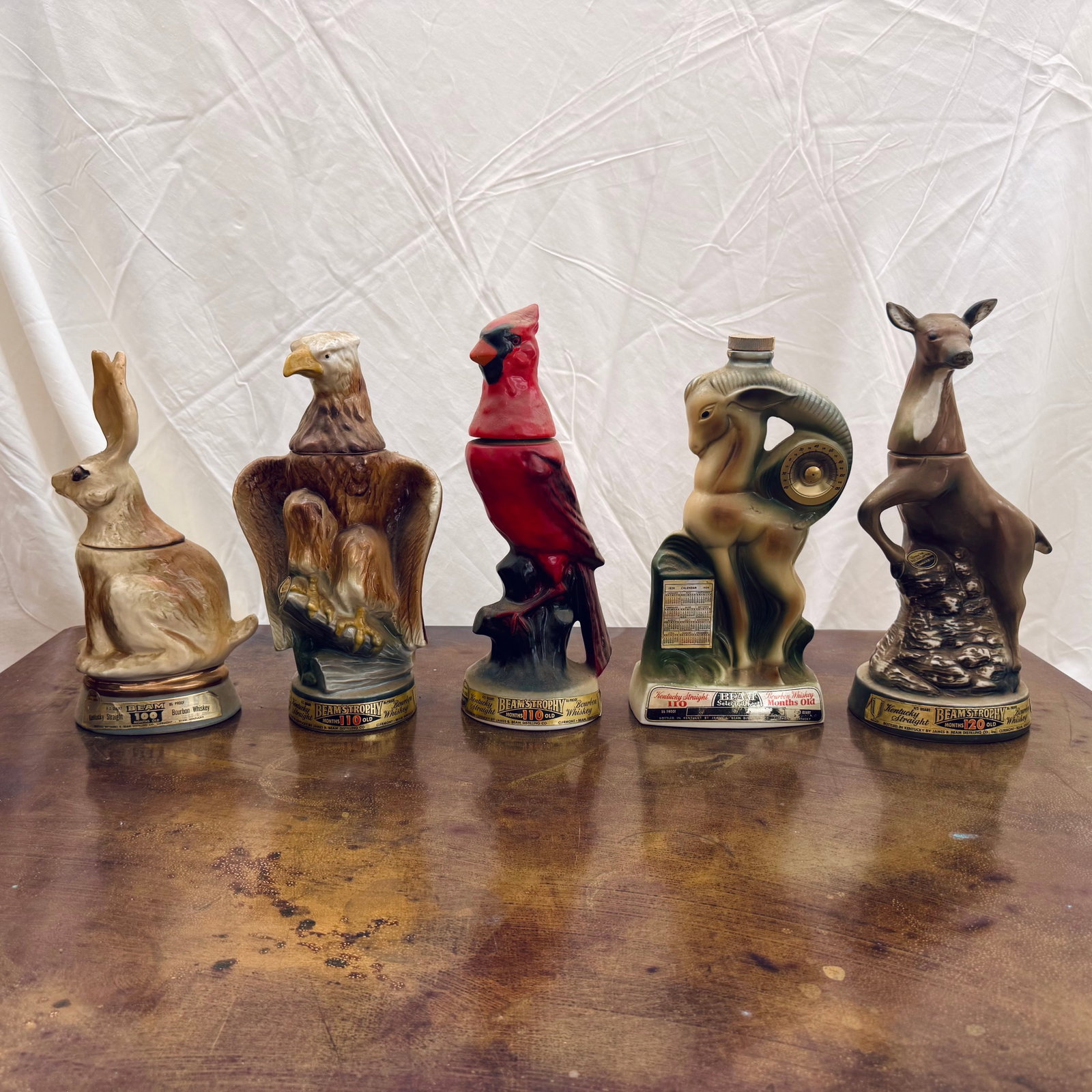 (Lot of) 5 Jim Beam Woodland Wildlife Ceramic Whiskey Decanters (1 of 4)