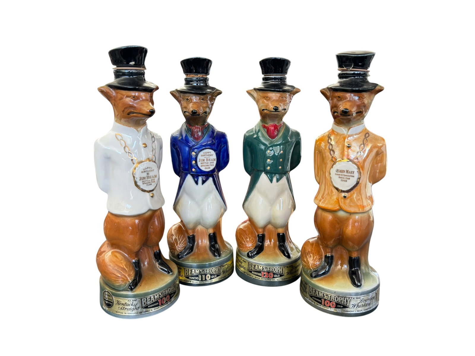 (Lot of) 4 Jim Beam Fox Whiskey Decanters (1 of 5)