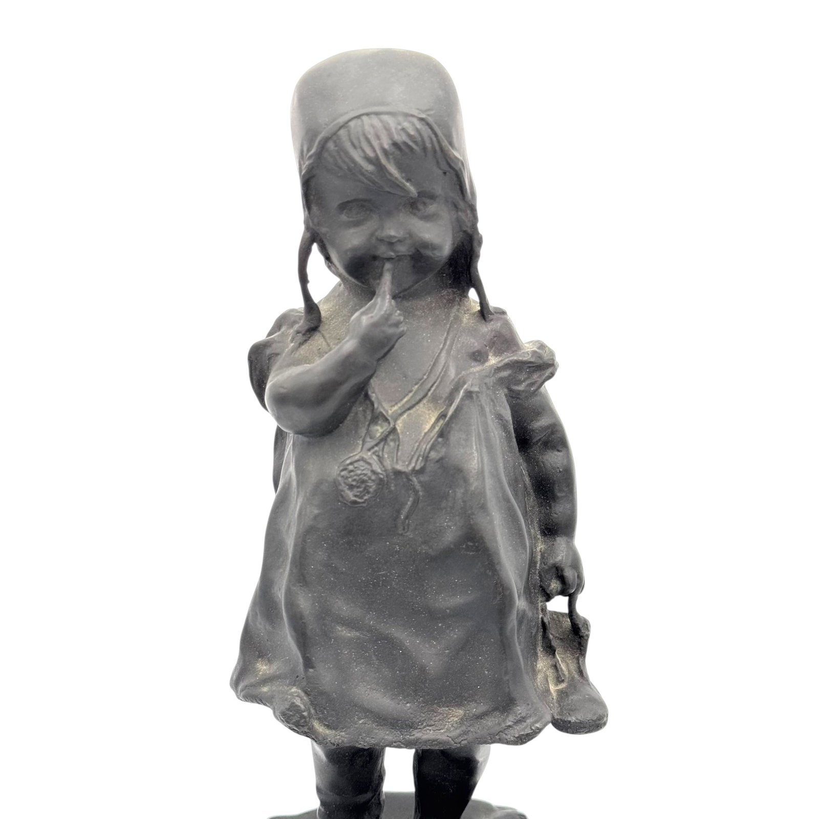 Juan Clara (Spain, 1875-1958) Bronze Sculpture of Young Girl (1 of 5)