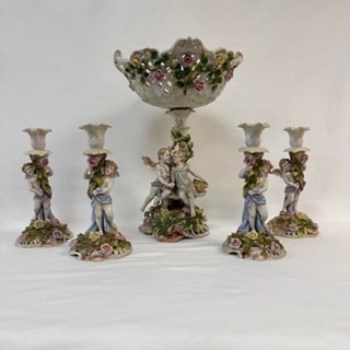 Von Schierholz Germany Centerpiece Bowl with Candlesticks (1 of 11)