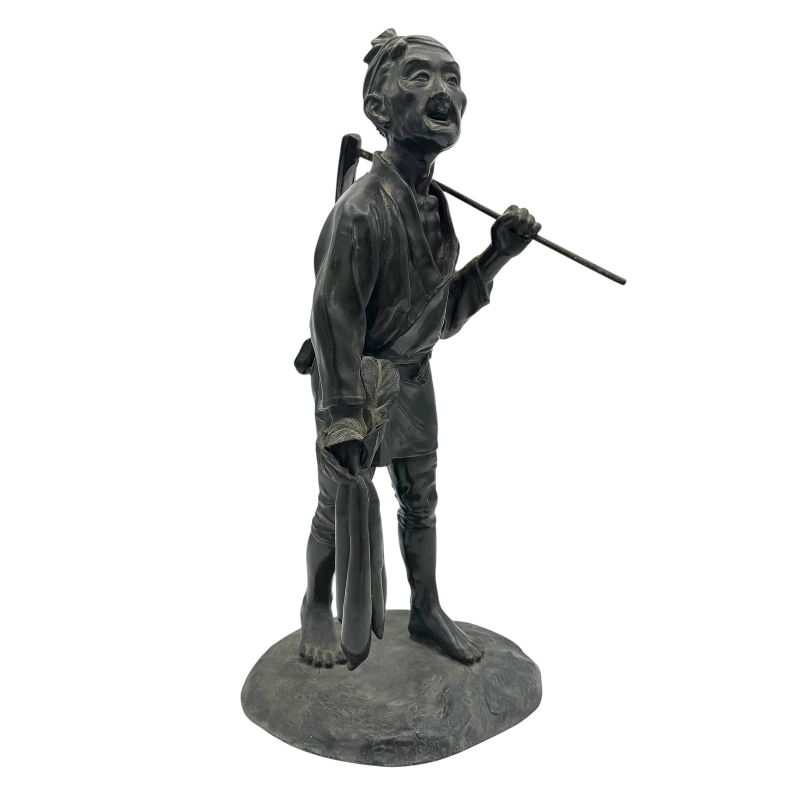 Late 19th/Early 20th Century Japanese Bronze of Farmer (1 of 5)