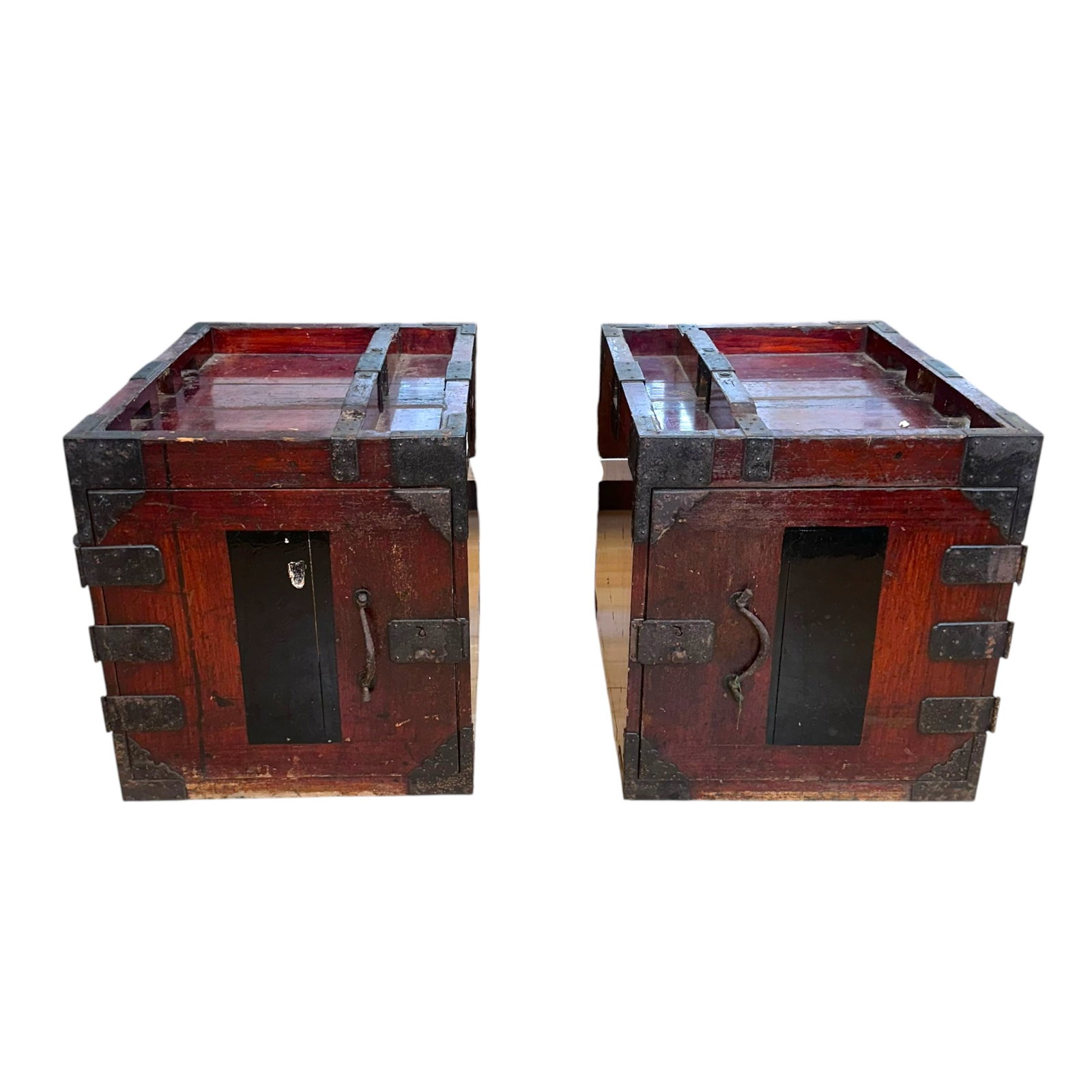 Pair of Japanese Iron-Clad Tansu (1 of 5)