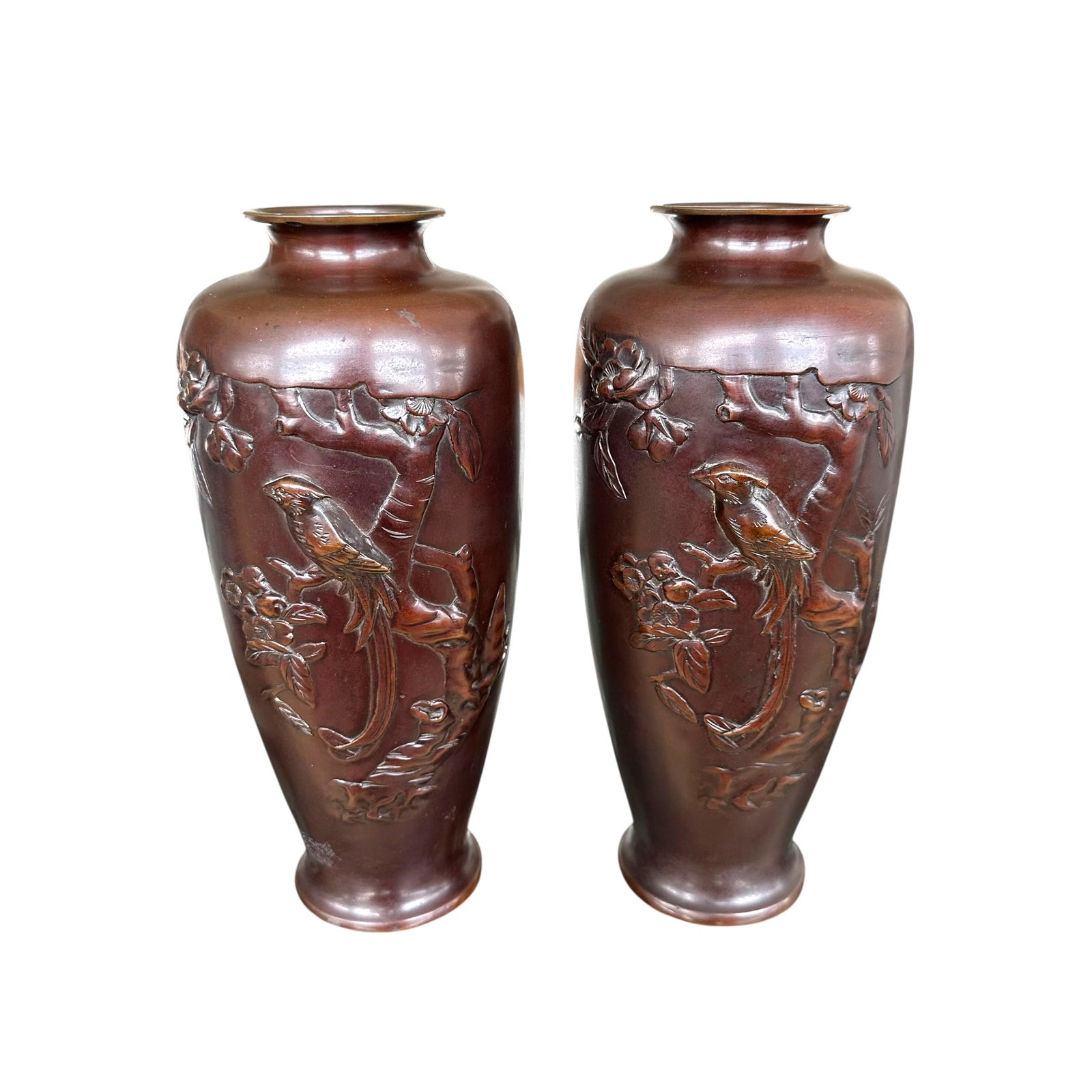 (Lot of) 2 Japanese Bronze Vases, Meiji Period or Later (1 of 5)