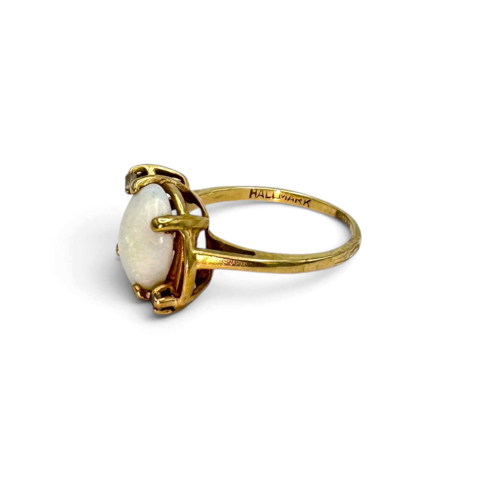 Opal, Diamond, 10k Yellow Gold Ring - 4