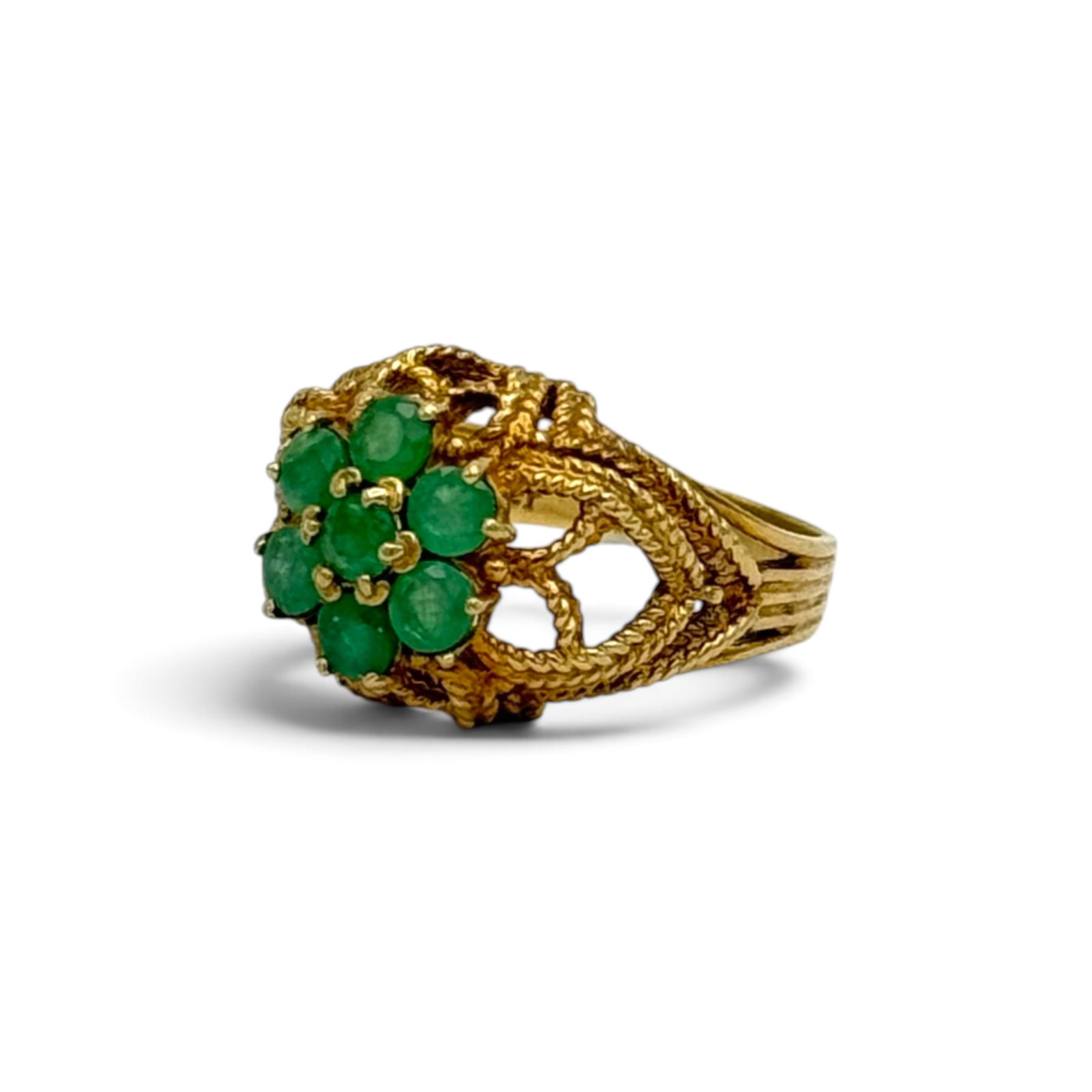 Emerald, 10k Yellow Gold Ring - 2