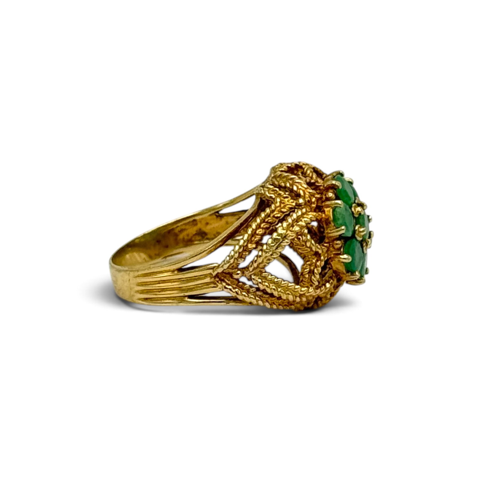 Emerald, 10k Yellow Gold Ring - 3