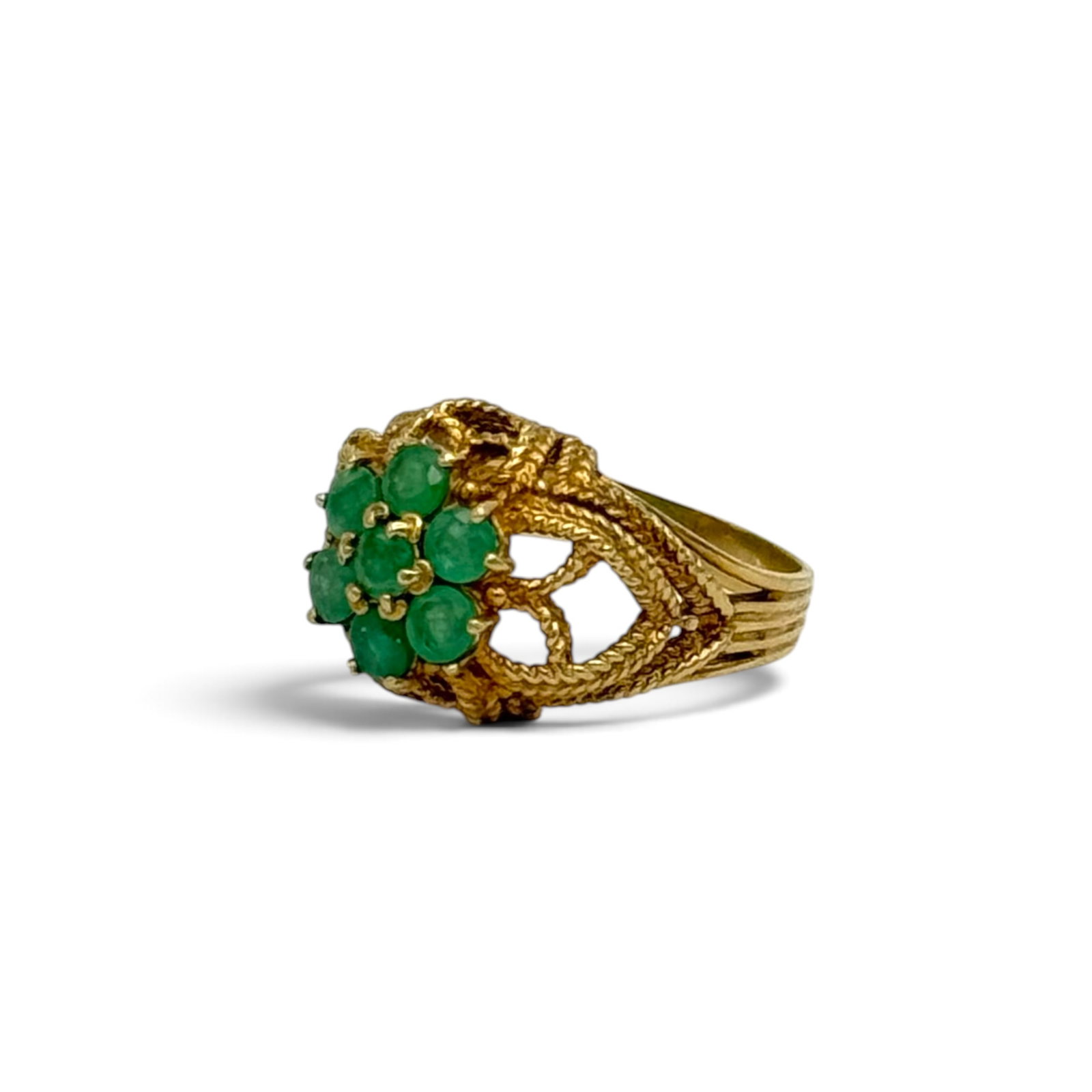 Emerald, 10k Yellow Gold Ring - 5