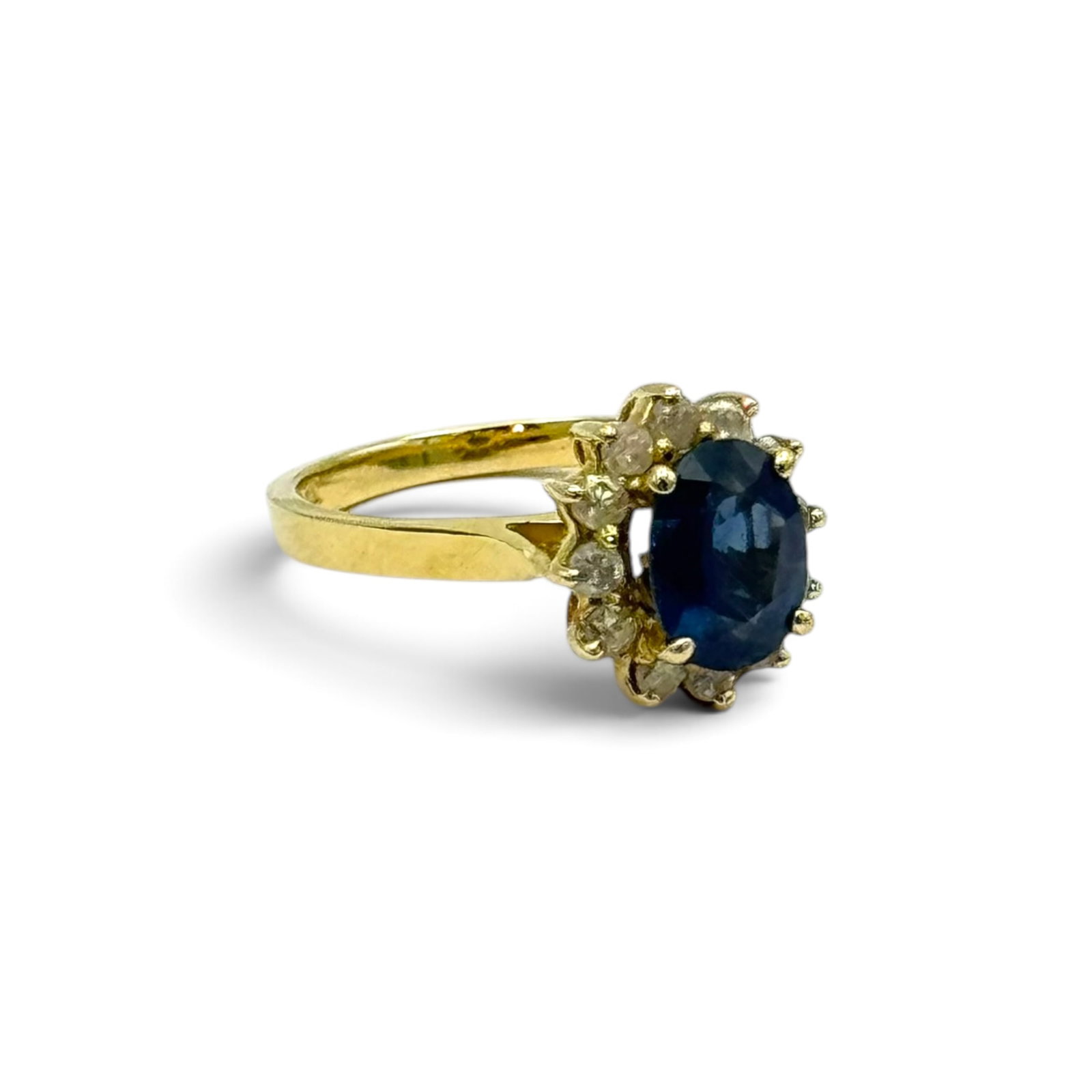 Sapphire, 14k White Gold Ring - 6