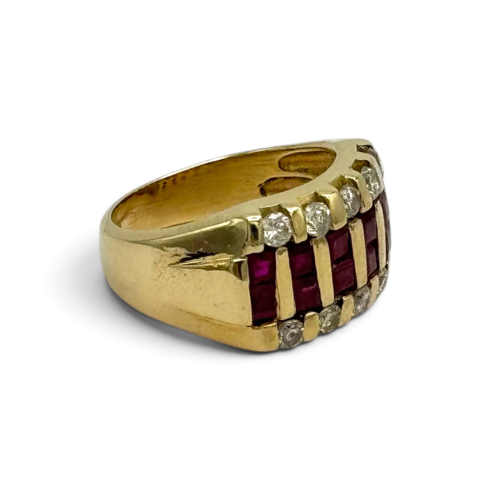 Ruby, Diamond, 14k Yellow Gold Ring - 3