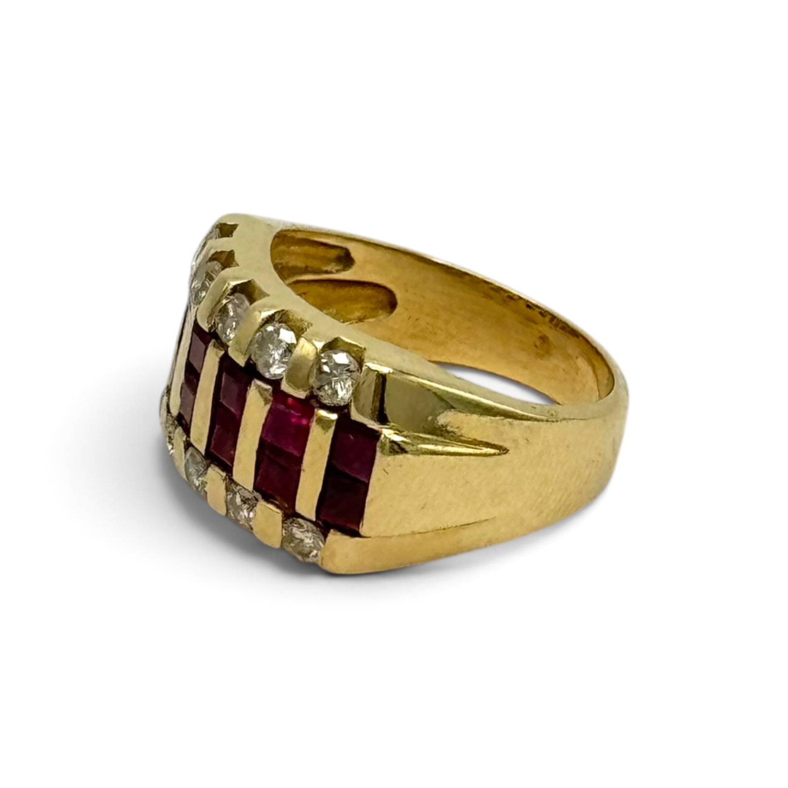 Ruby, Diamond, 14k Yellow Gold Ring - 5