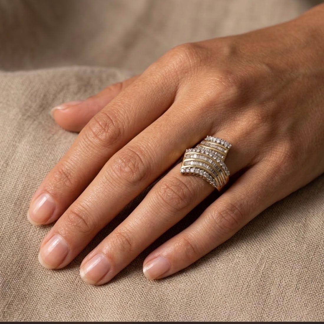 Diamond, 10k Yellow Gold Ring - 6