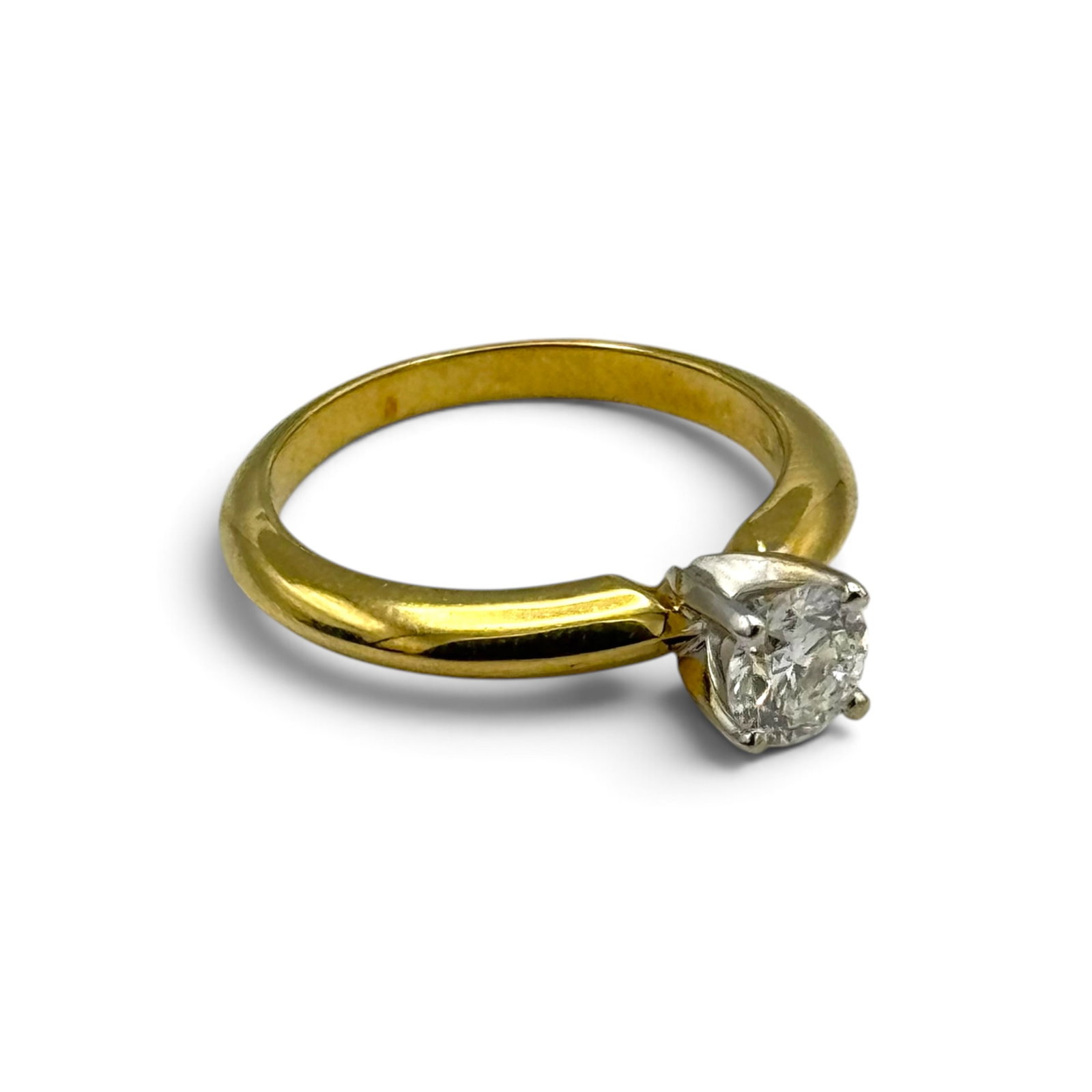 Diamond, 18k Yellow Gold Ring: Featuring one round brilliant-cut diamond weighing 0.51 ct., set in an 18k yellow gold ring mounting, size 5 1/4. Gross weight: 3.6 grams. Accompanied by Israeli Diamond Laboratory Report No. 246740,