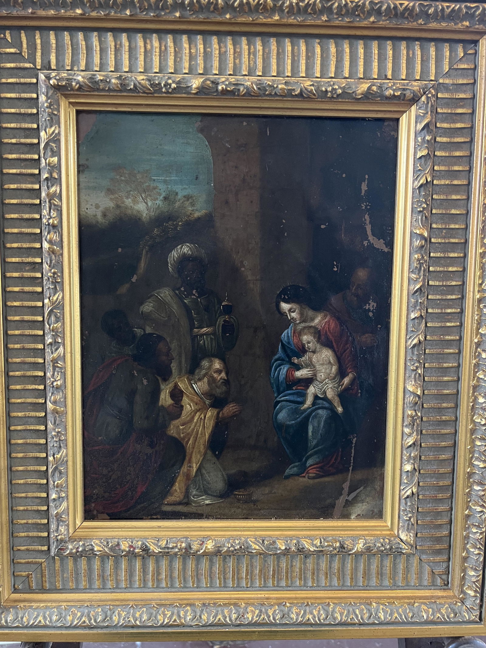 Three Kings Scene Oil on Tin (1 of 10)