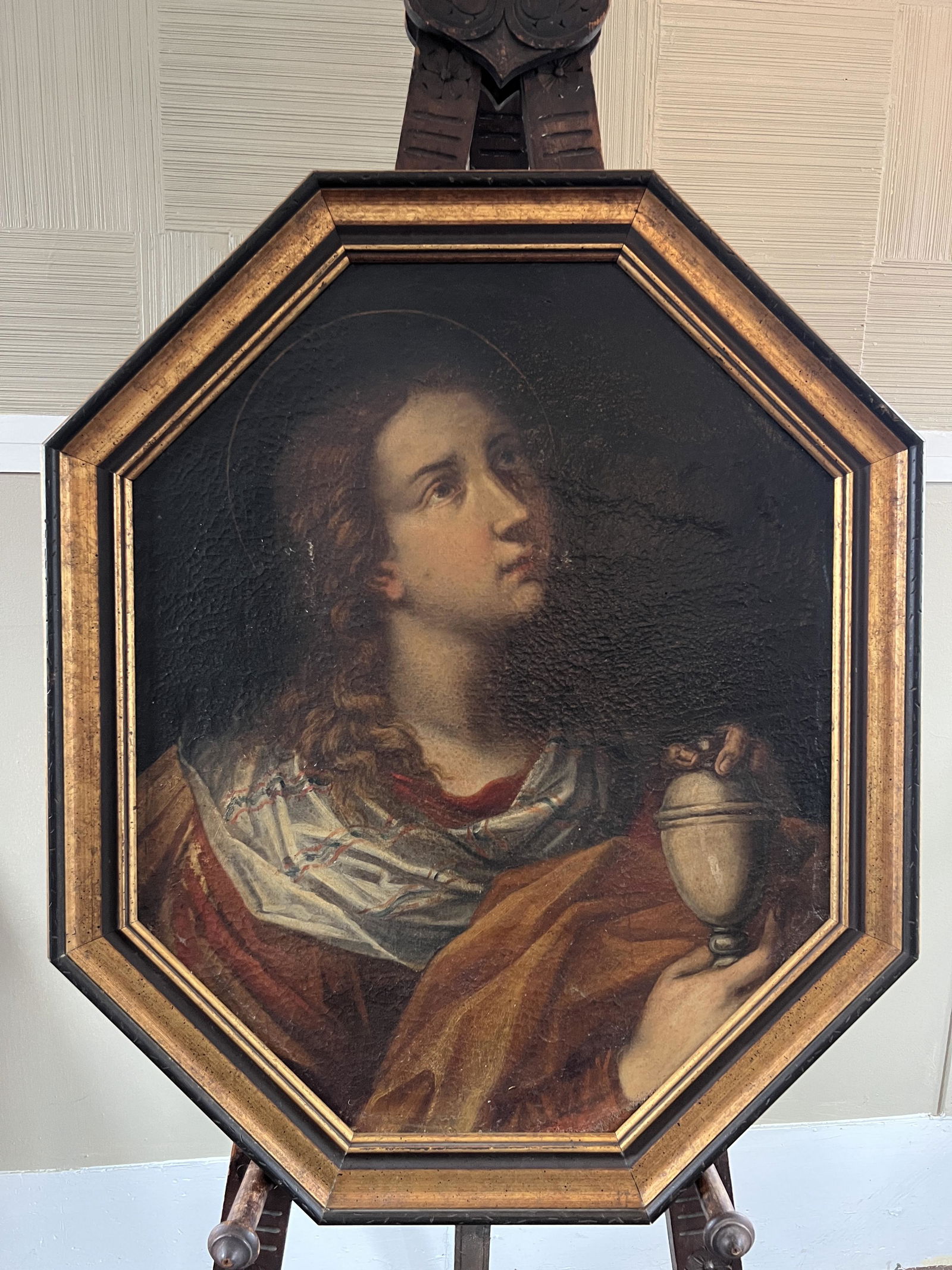 Old Masters School Religious Portrait Oil on Canvas (1 of 7)