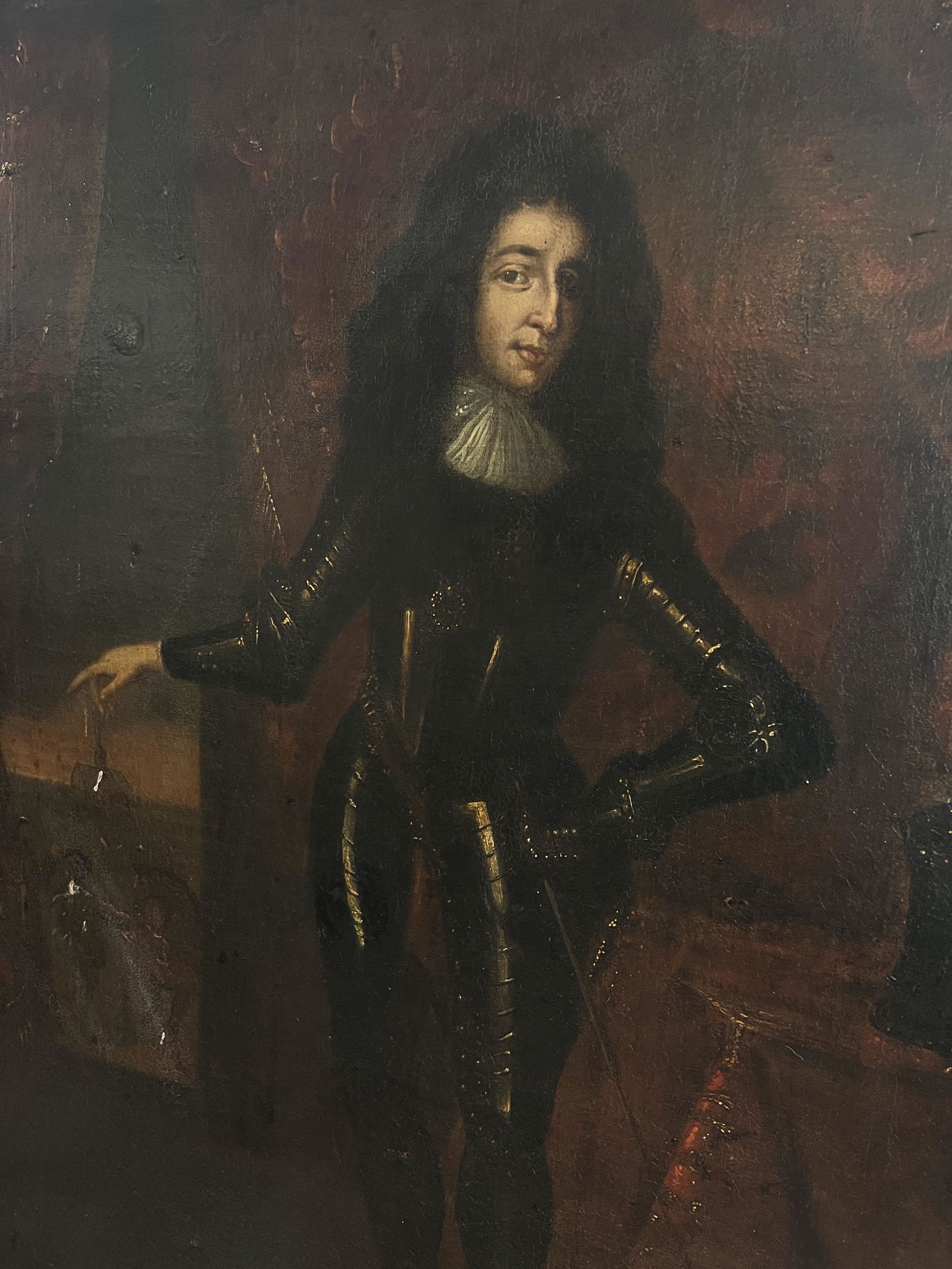 Old Masters School Portrait of Armored Man Oil on Canvas (1 of 4)