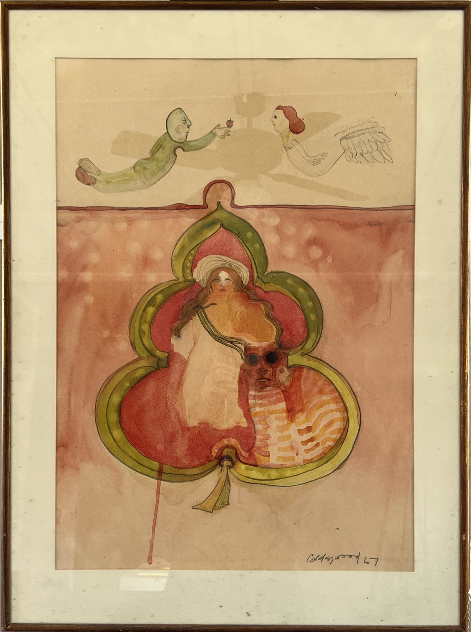 Kathy Calderwood 1967 Abstract Watercolor: 26.75" x 18.75"