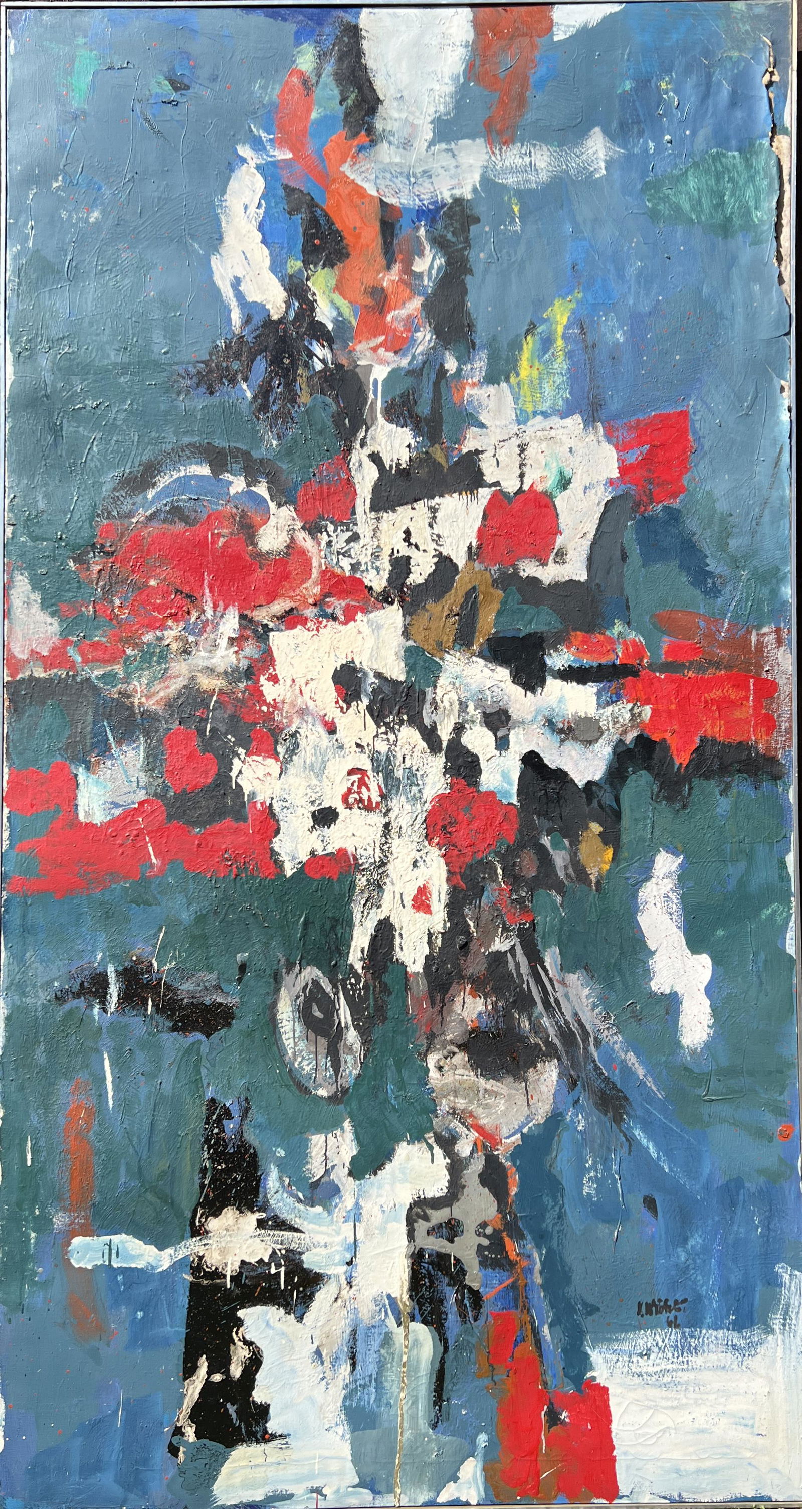 John von Wicht "On Blue" 1960 Oil on Canvas (1 of 12)