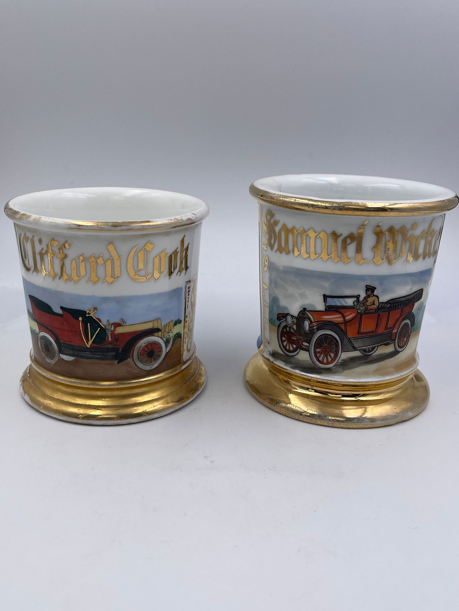 Early Automotive Porcelain Occupational Shaving Mugs (1 of 13)