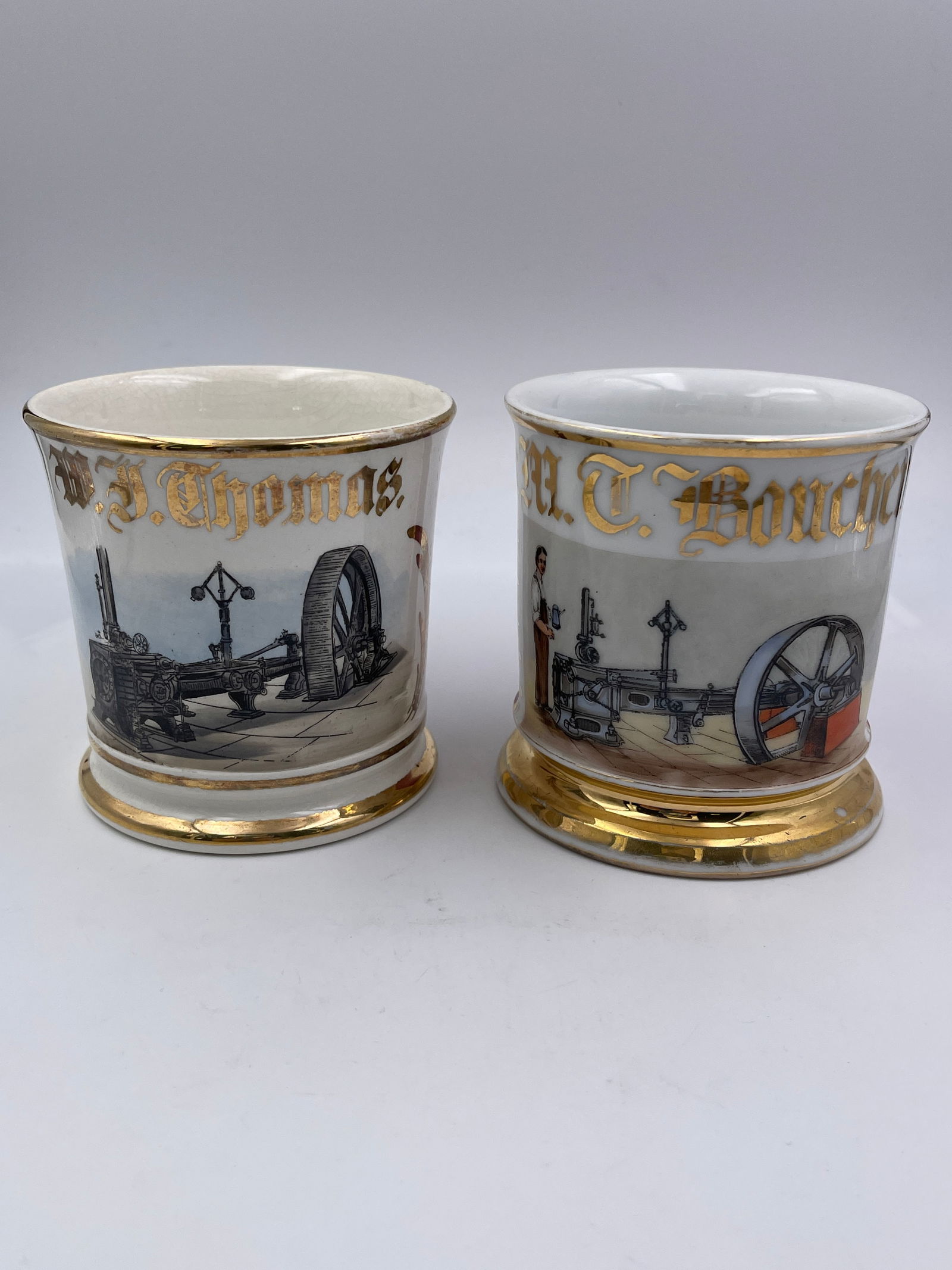 Steam Engine Porcelain Occupational Shaving Mugs (1 of 13)