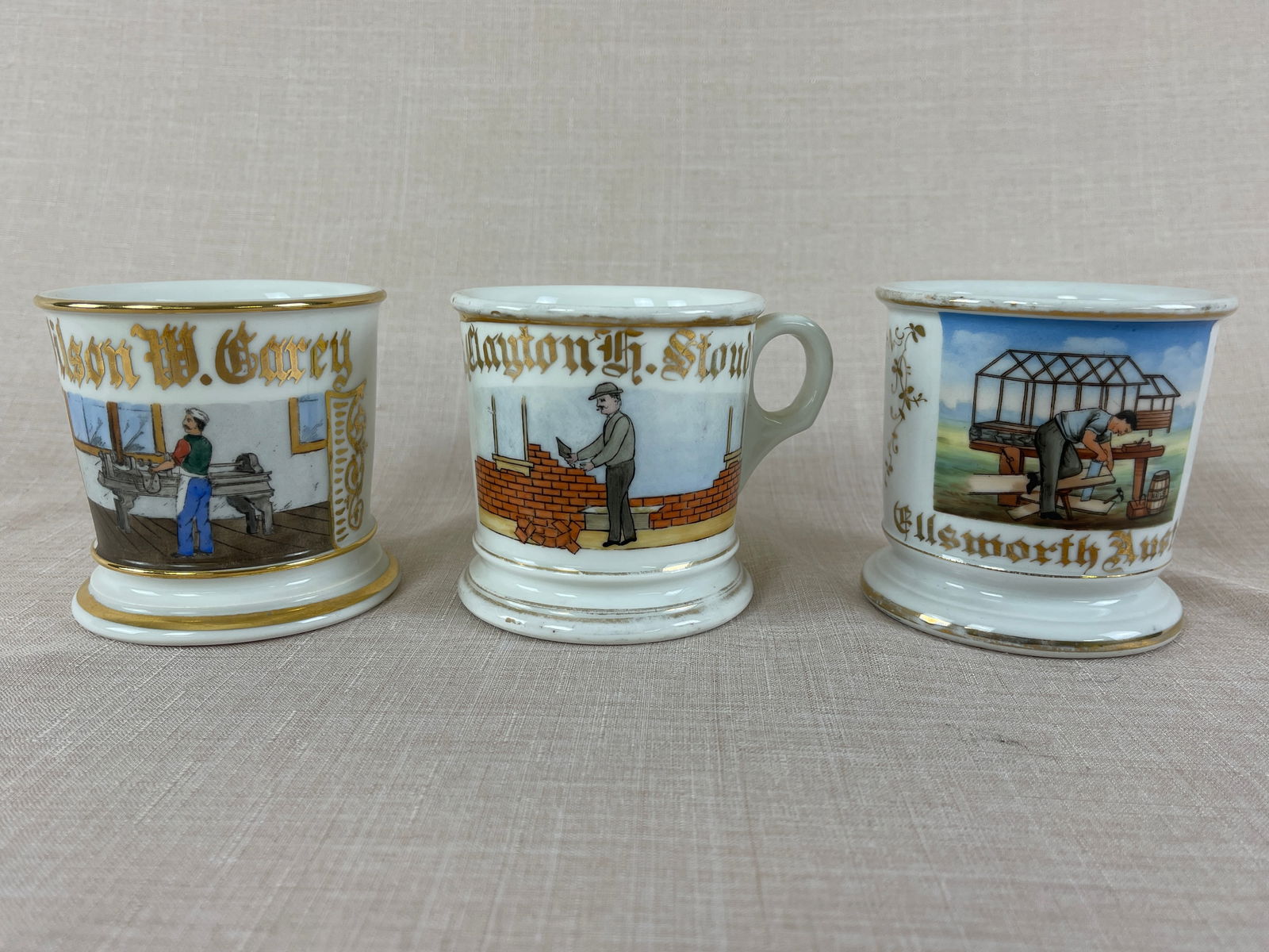 Tradesmen Porcelain Occupational Shaving Mugs (1 of 16)