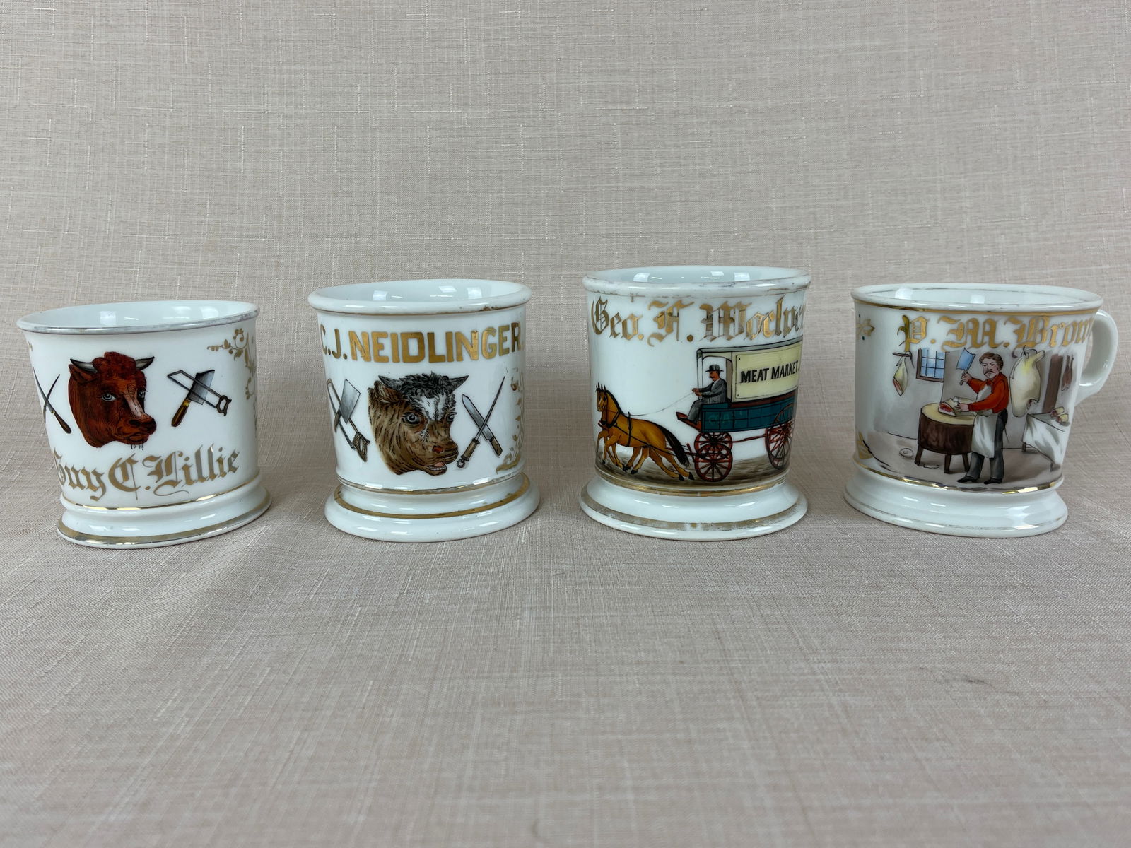 Butcher Porcelain Occupational Shaving Mugs (1 of 16)
