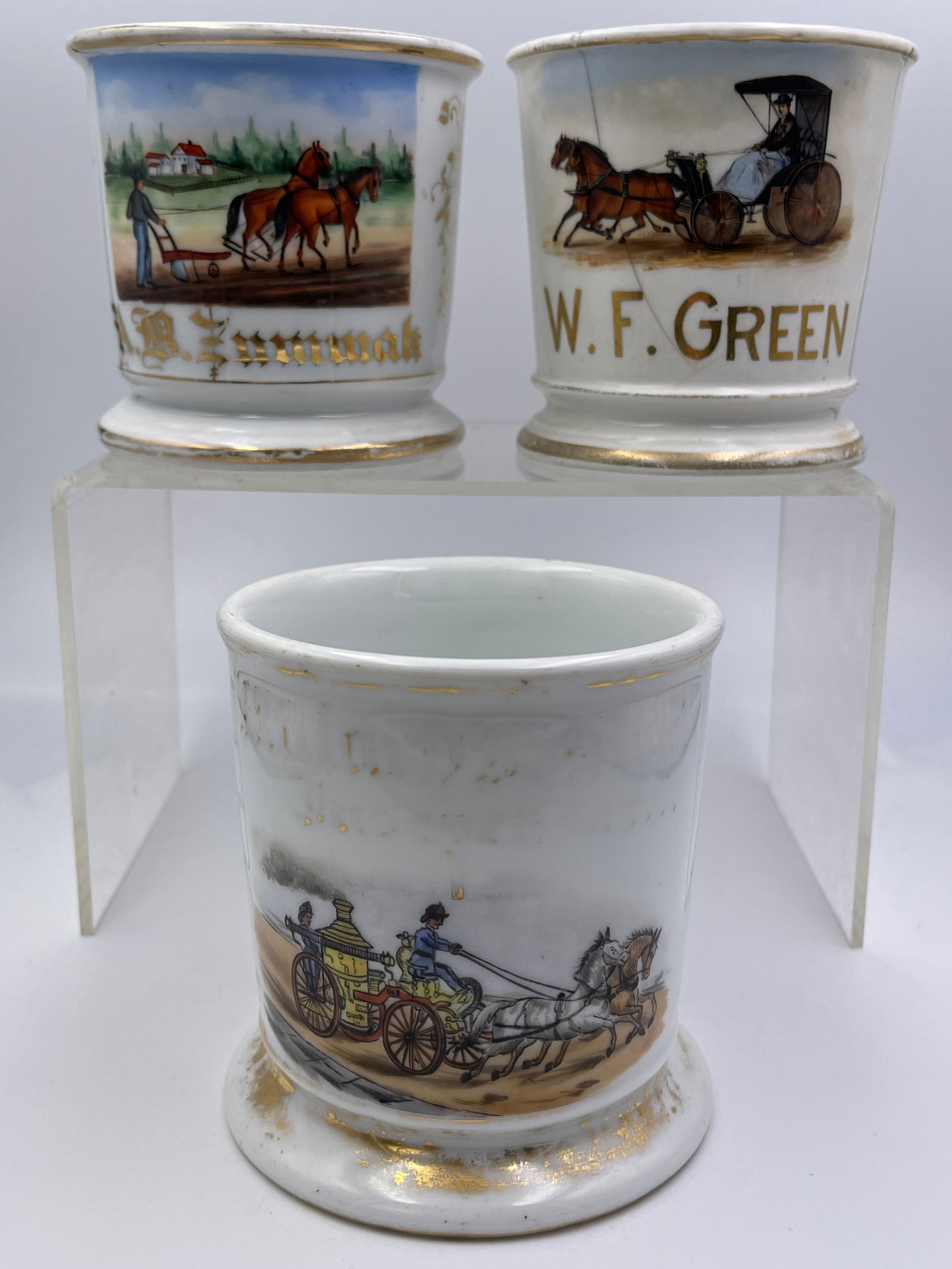Horse Themed Porcelain Occupational Shaving Mugs (1 of 14)