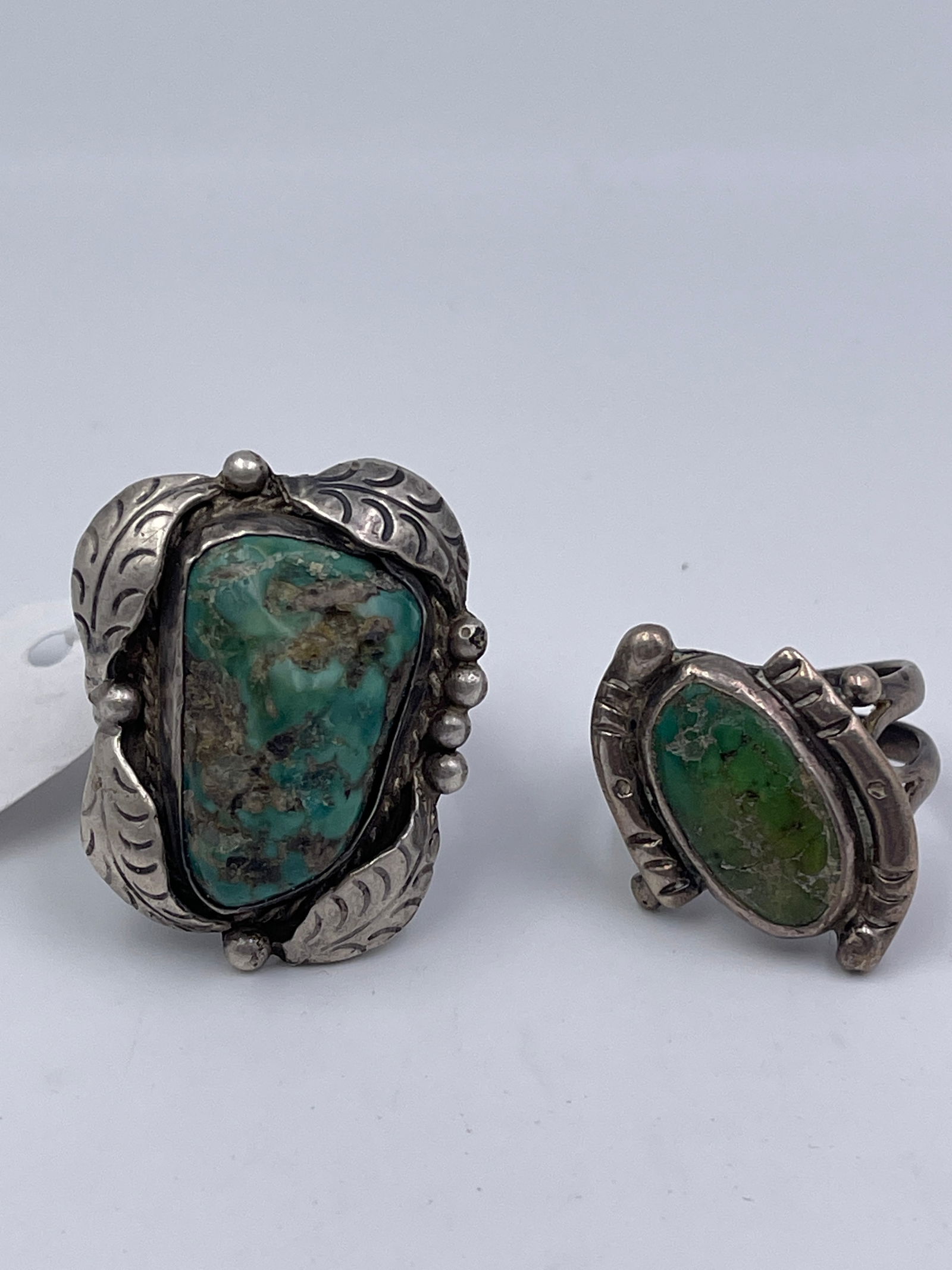Early Turquoise and Silver Pawn Rings (1 of 7)