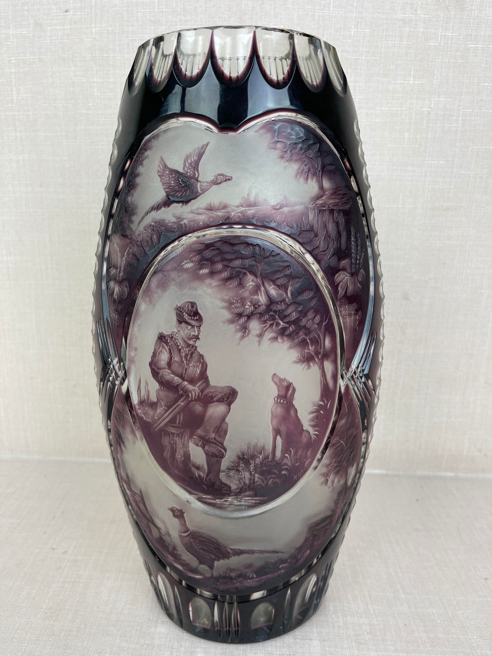 Dresden Violet Cut to Clear Vase (1 of 8)