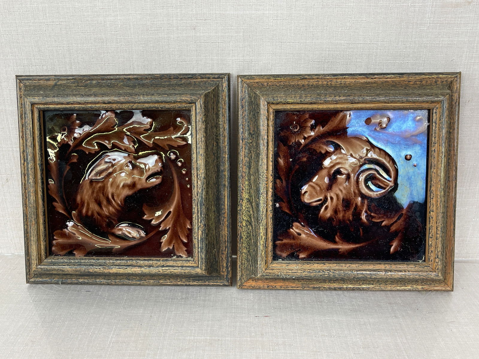 19th Century Glazed Kensington Fireplace Tiles (1 of 5)