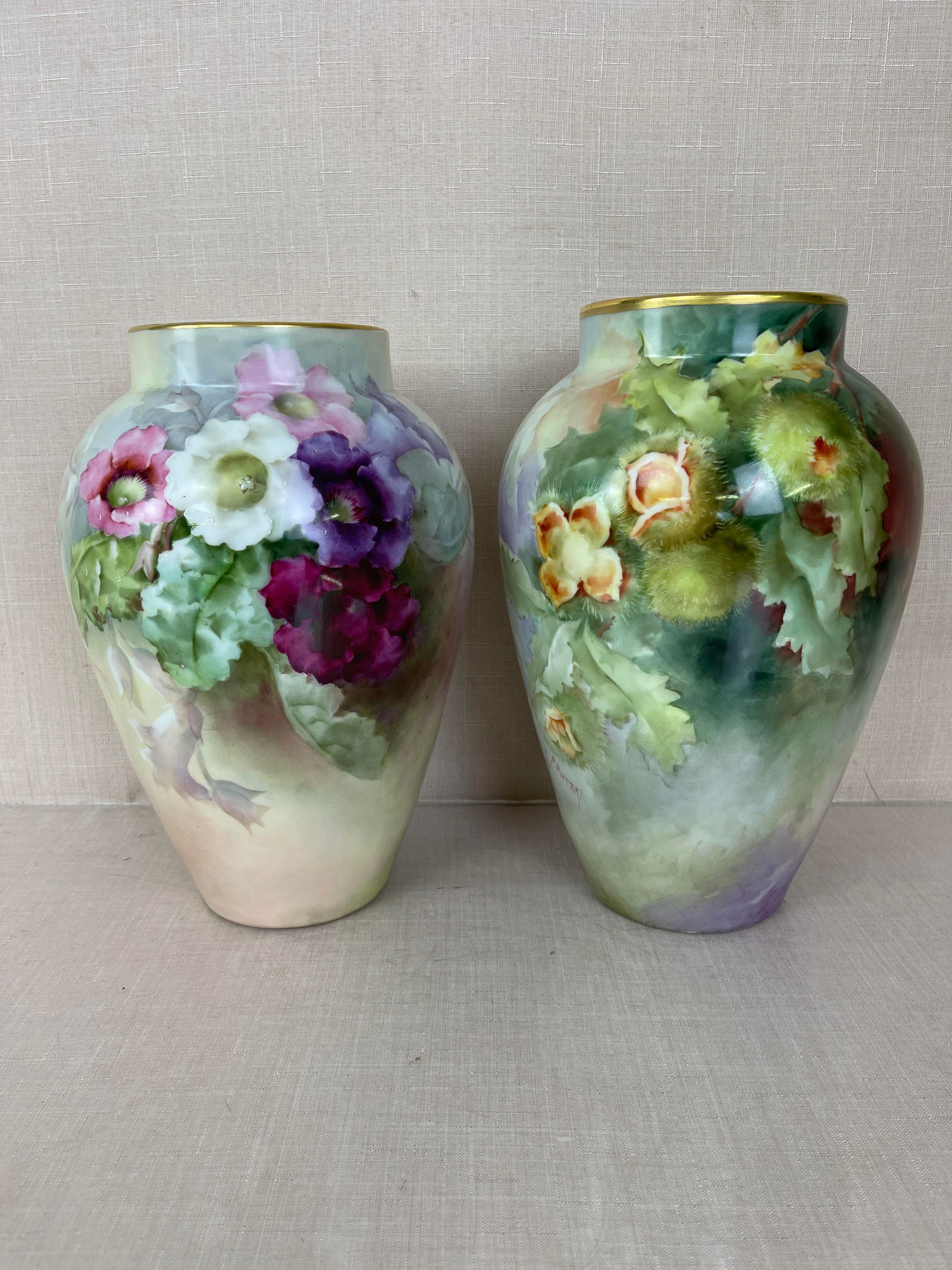 D&C Limoges Hand-painted Vases (1 of 9)