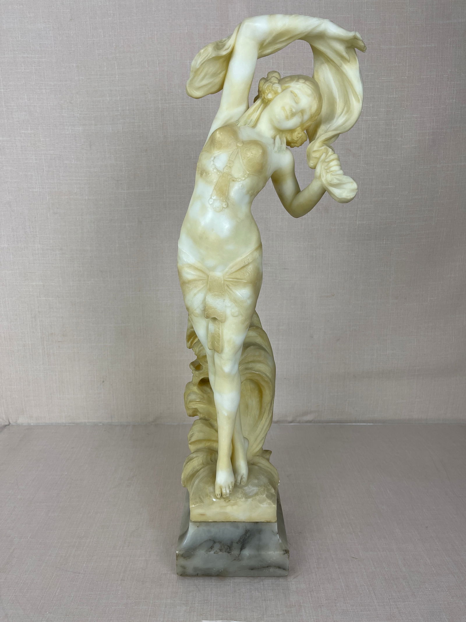 Art Deco Dancing Woman Alabaster Statue (1 of 11)
