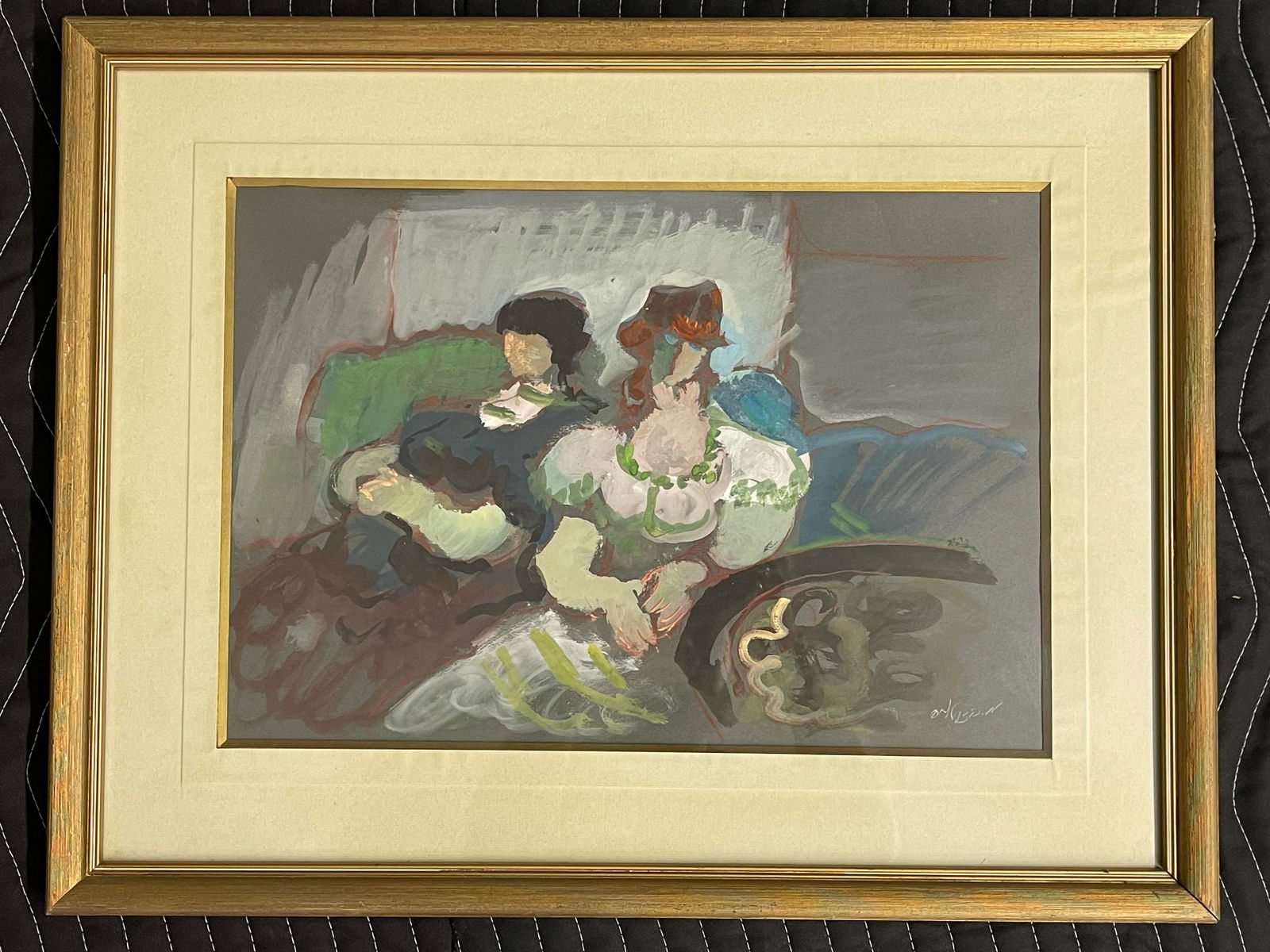 Moshe Rosenthalis Female Figures, Signed Oil on Paper (1 of 7)