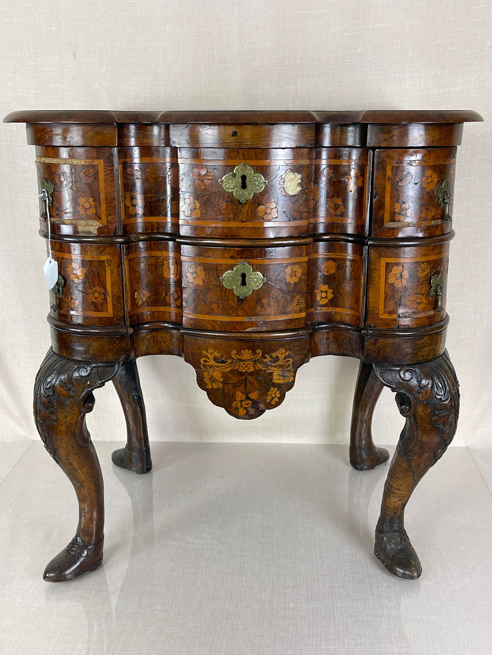 18th C. Dutch Rococo Inlaid Floral Workstand (1 of 16)