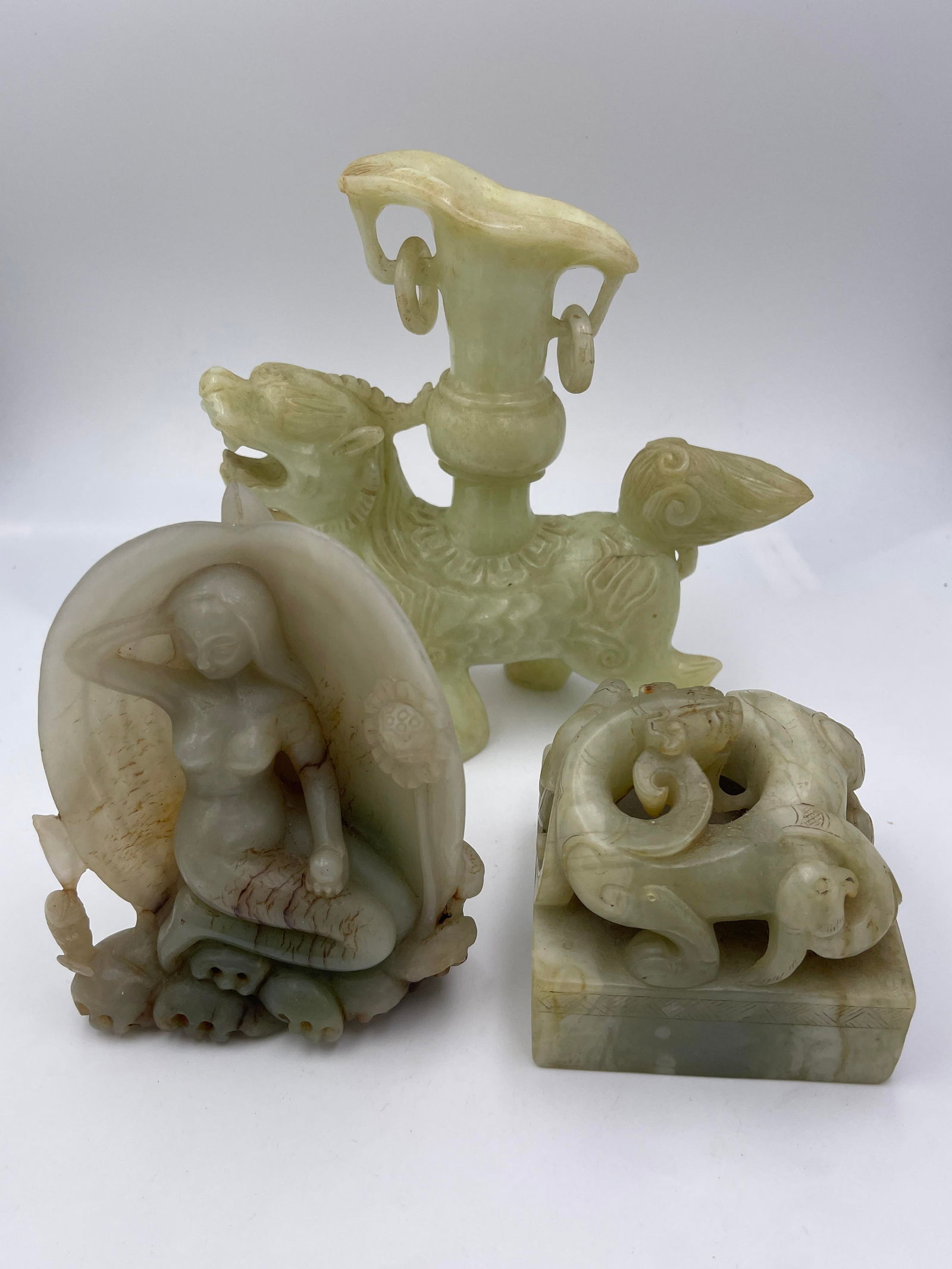 Assortment of Chinese Carved Jade Items (1 of 13)