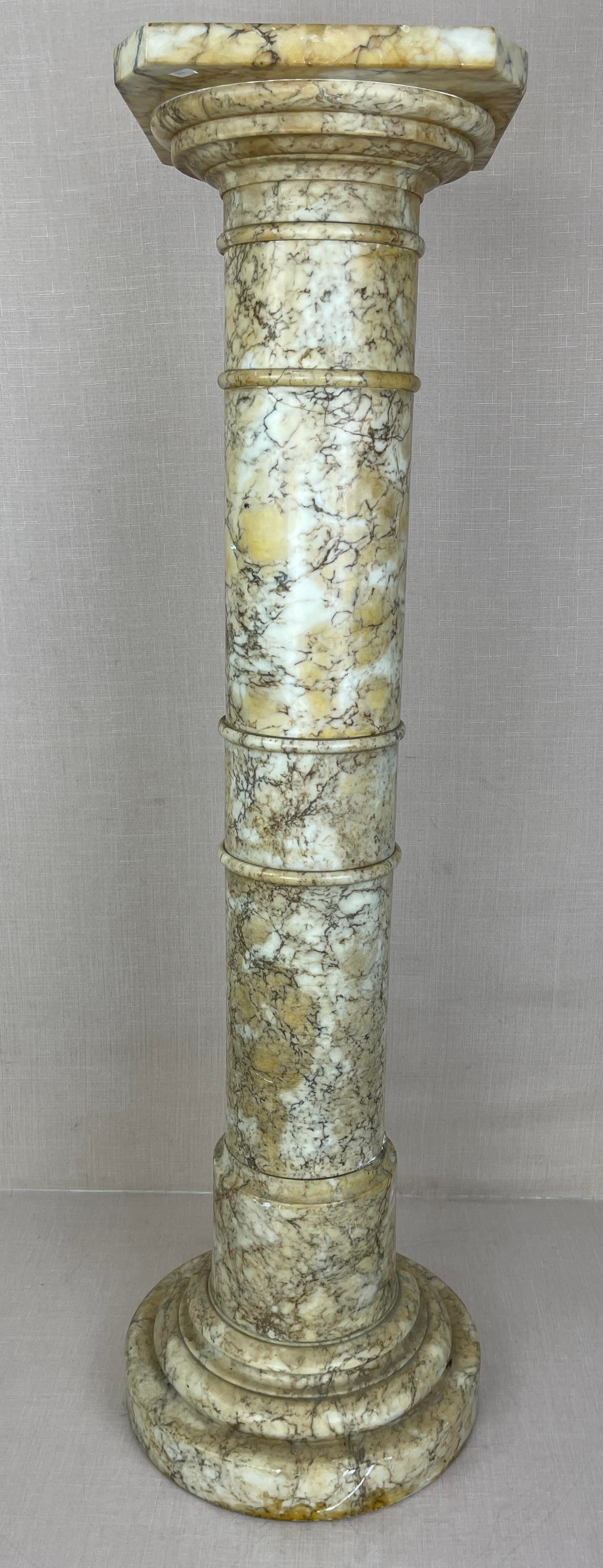 Antique Variegated Marble Pedestal (1 of 12)