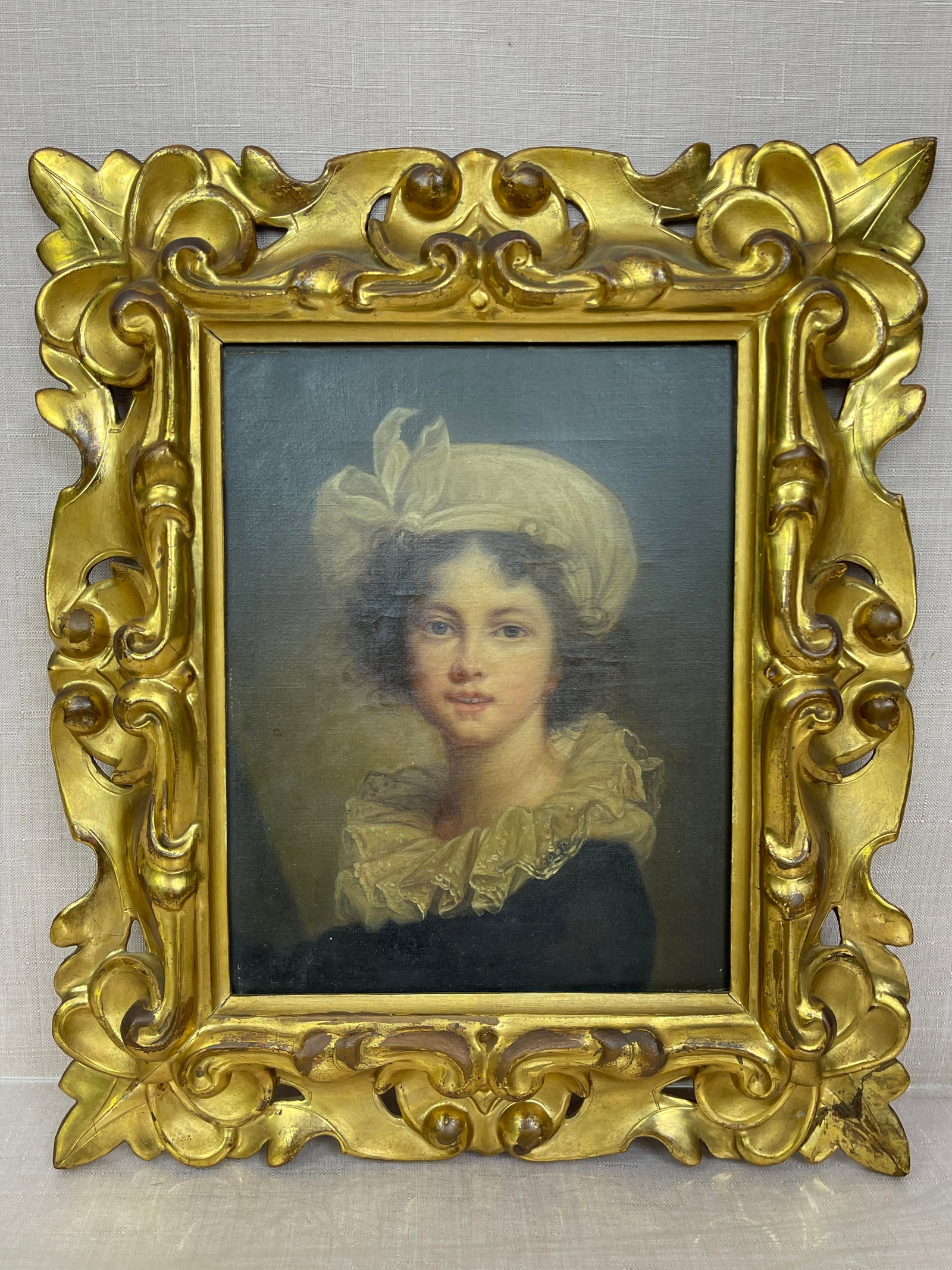 After Elisabeth Louise Vigée-Lebrun, Oil on Canvas: Unsigned. Nice, gilded frame. Image: 8.75" x 6.75"