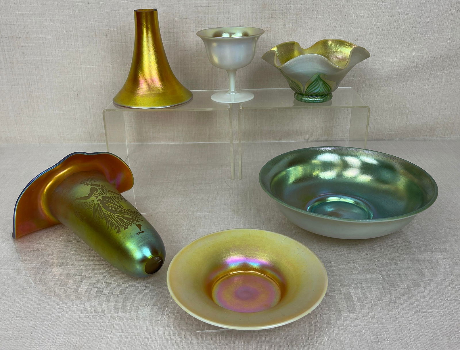 Assortment of Aurene Steuben Art Glass (1 of 14)