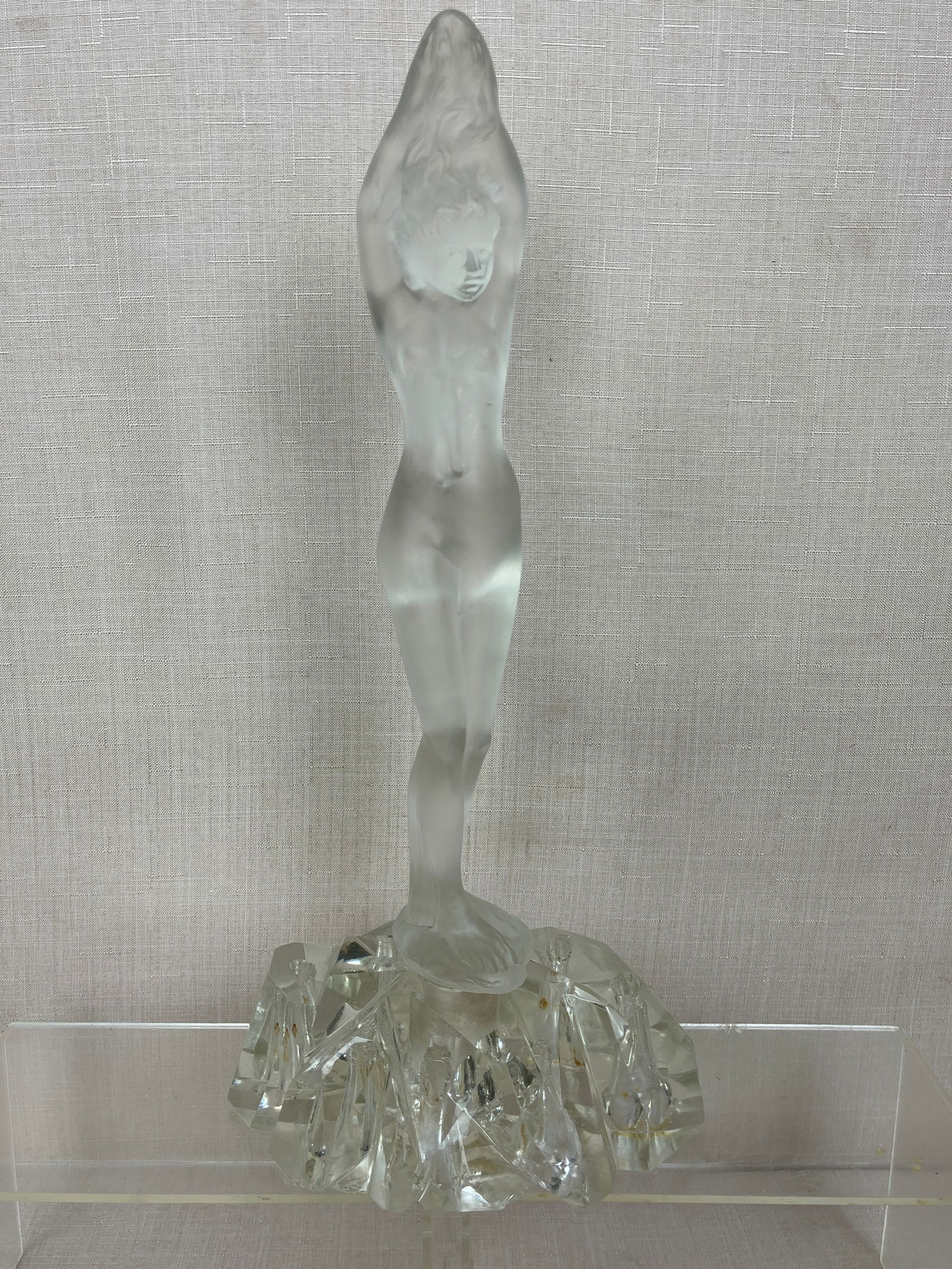 Steuben Glass Figural Flower Frog: Diving Girl (1 of 10)